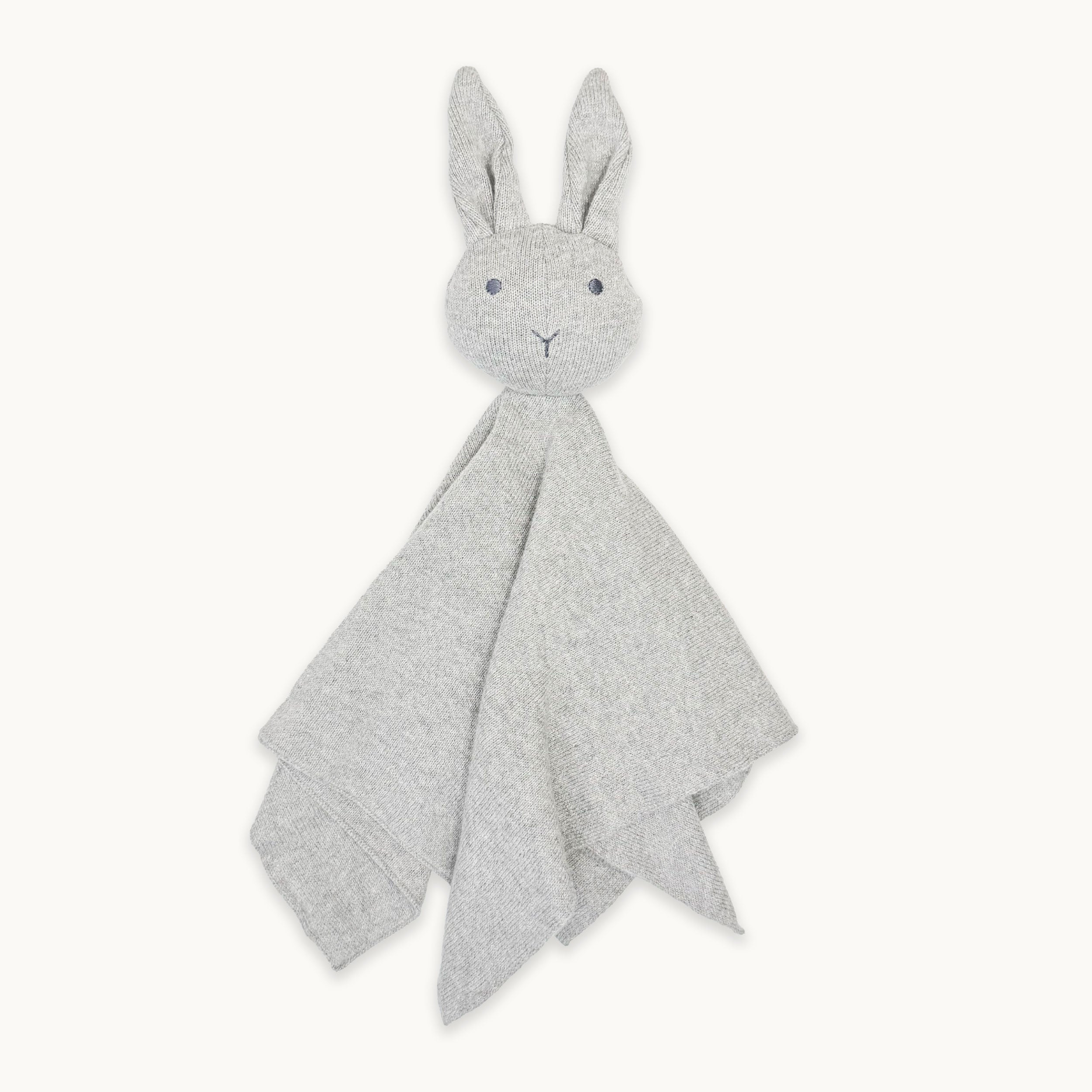 Grey Heather Bunny - Organic Baby Lovey Security Blanket Cuddle Cloth