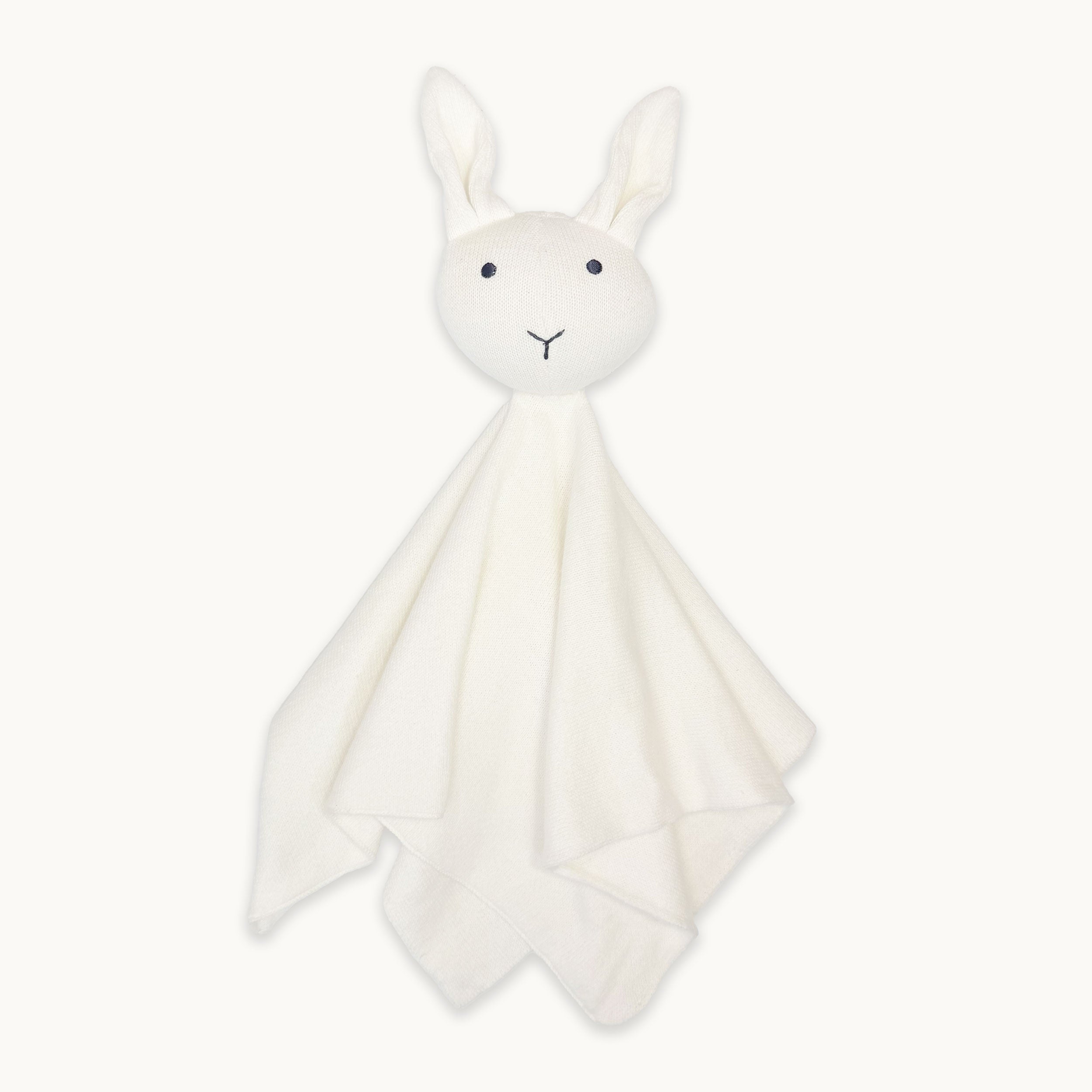 Ivory Bunny - Organic Baby Lovey Security Blanket Cuddle Cloth