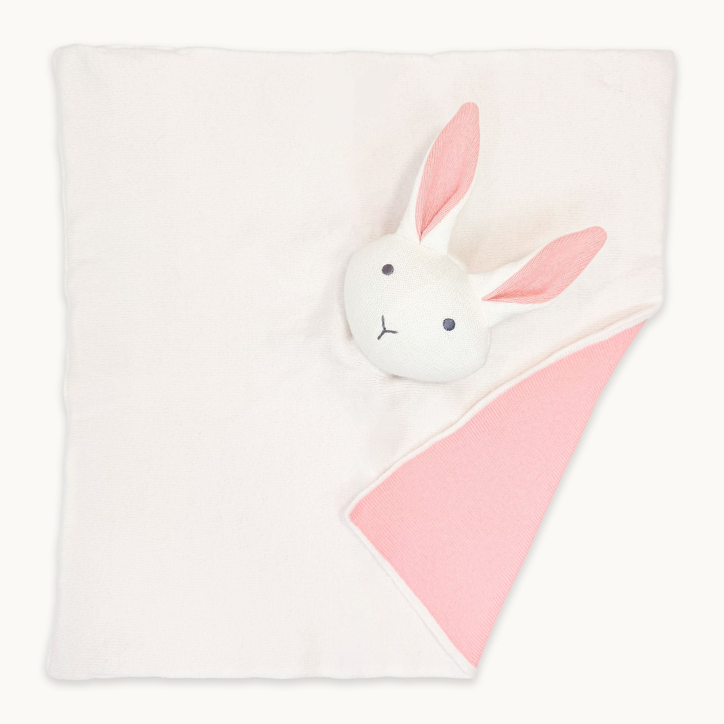 Pink Bunny - Organic Baby Lovey Security Blanket Cuddle Cloth