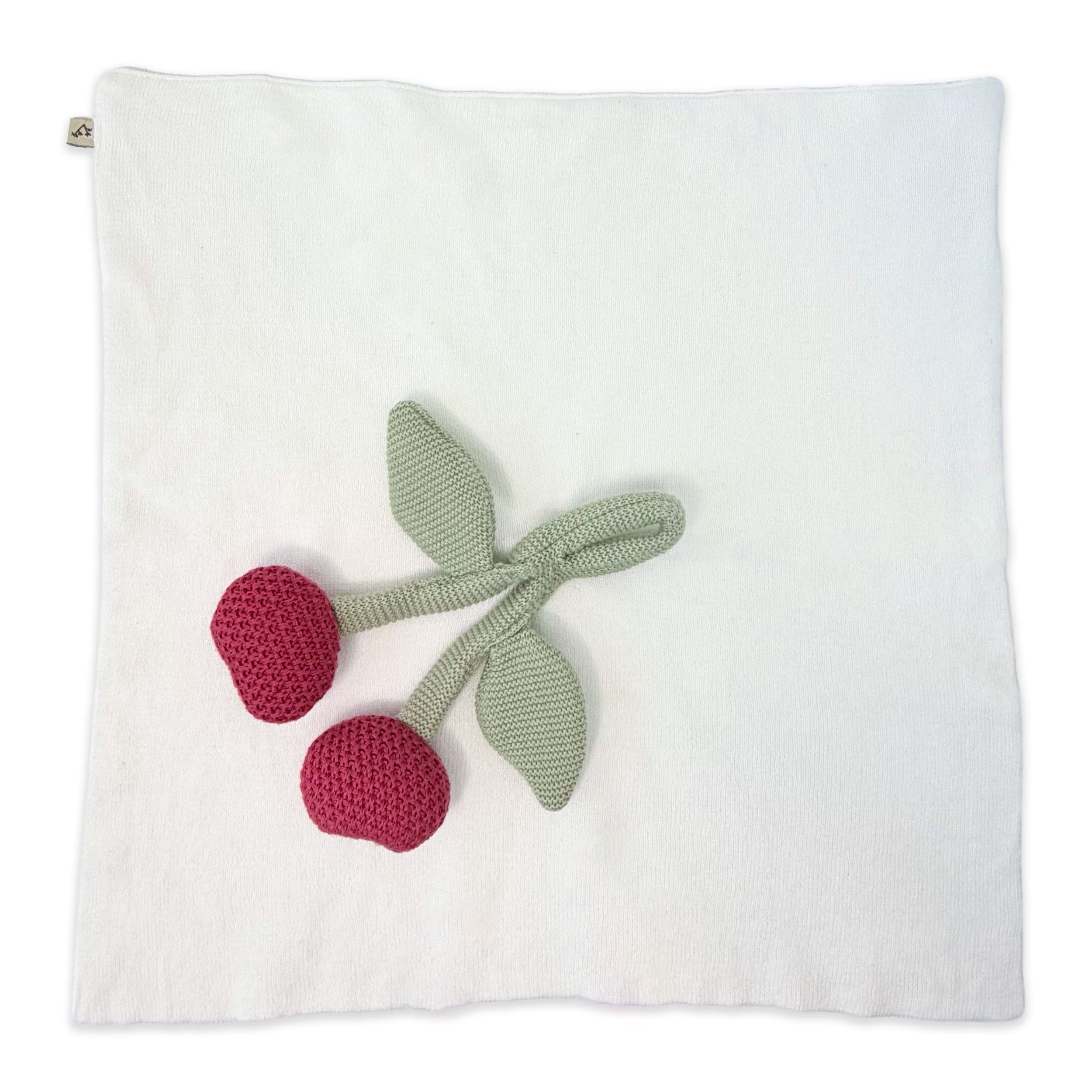 Cherry - Organic Baby Lovey Security Blanket Cuddle Cloth