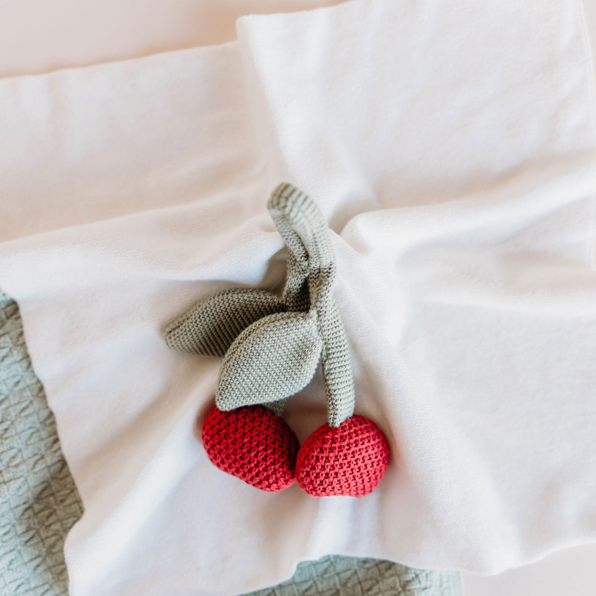 Cherry - Organic Baby Lovey Security Blanket Cuddle Cloth