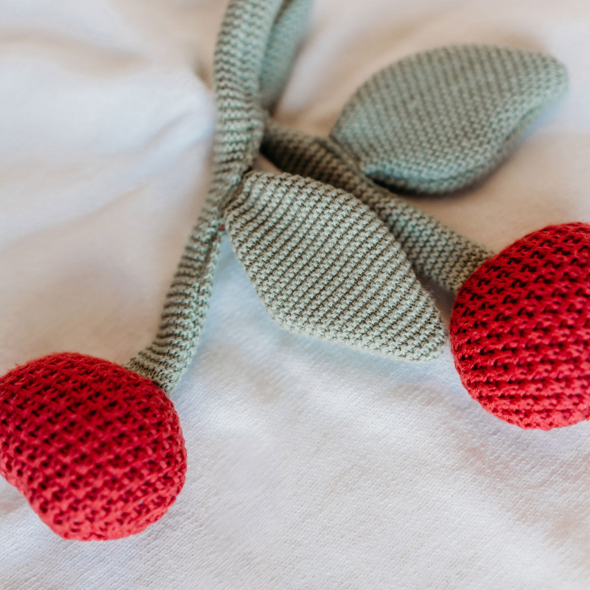 Cherry - Organic Baby Lovey Security Blanket Cuddle Cloth