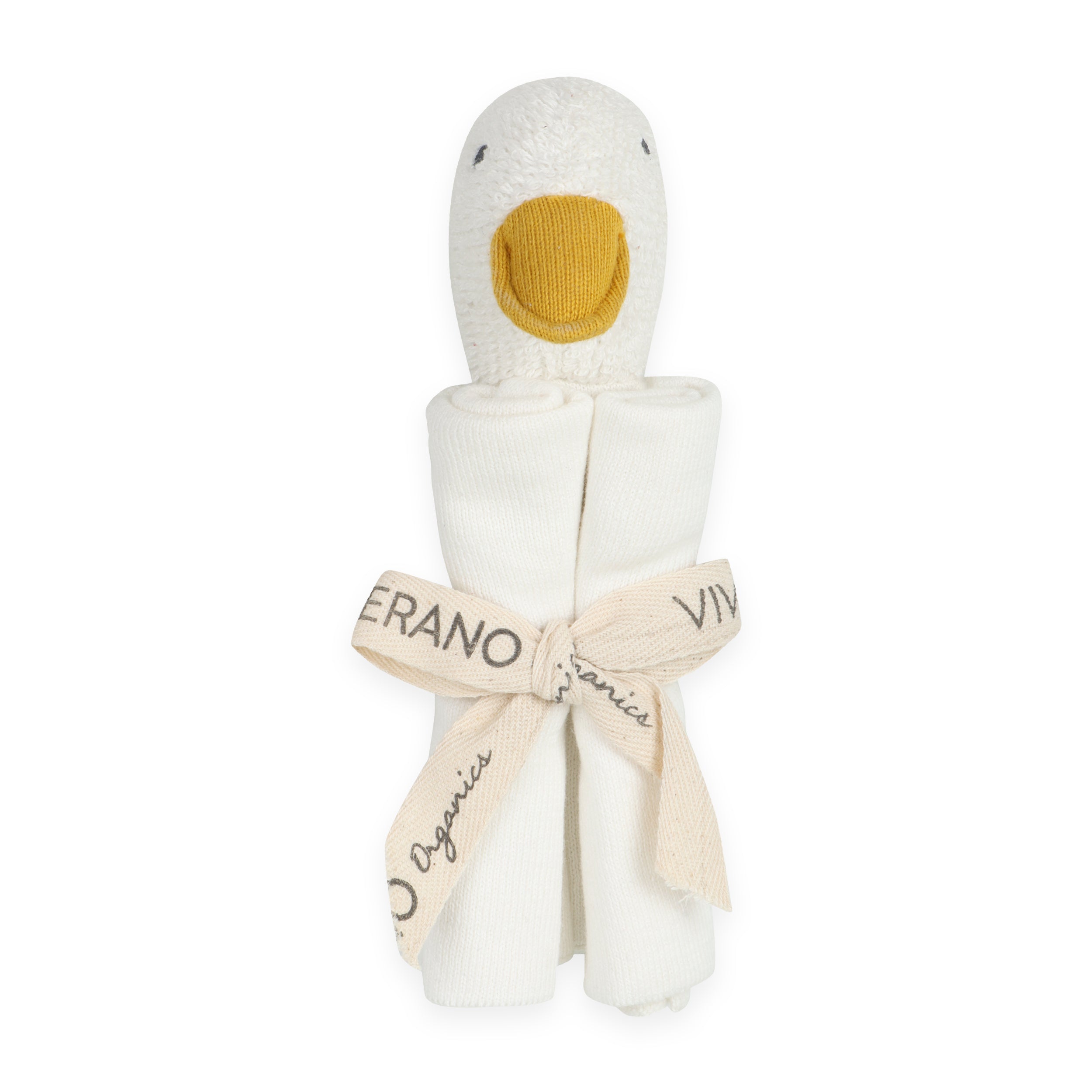 Duck - Organic Baby Lovey Security Blanket Wrapped