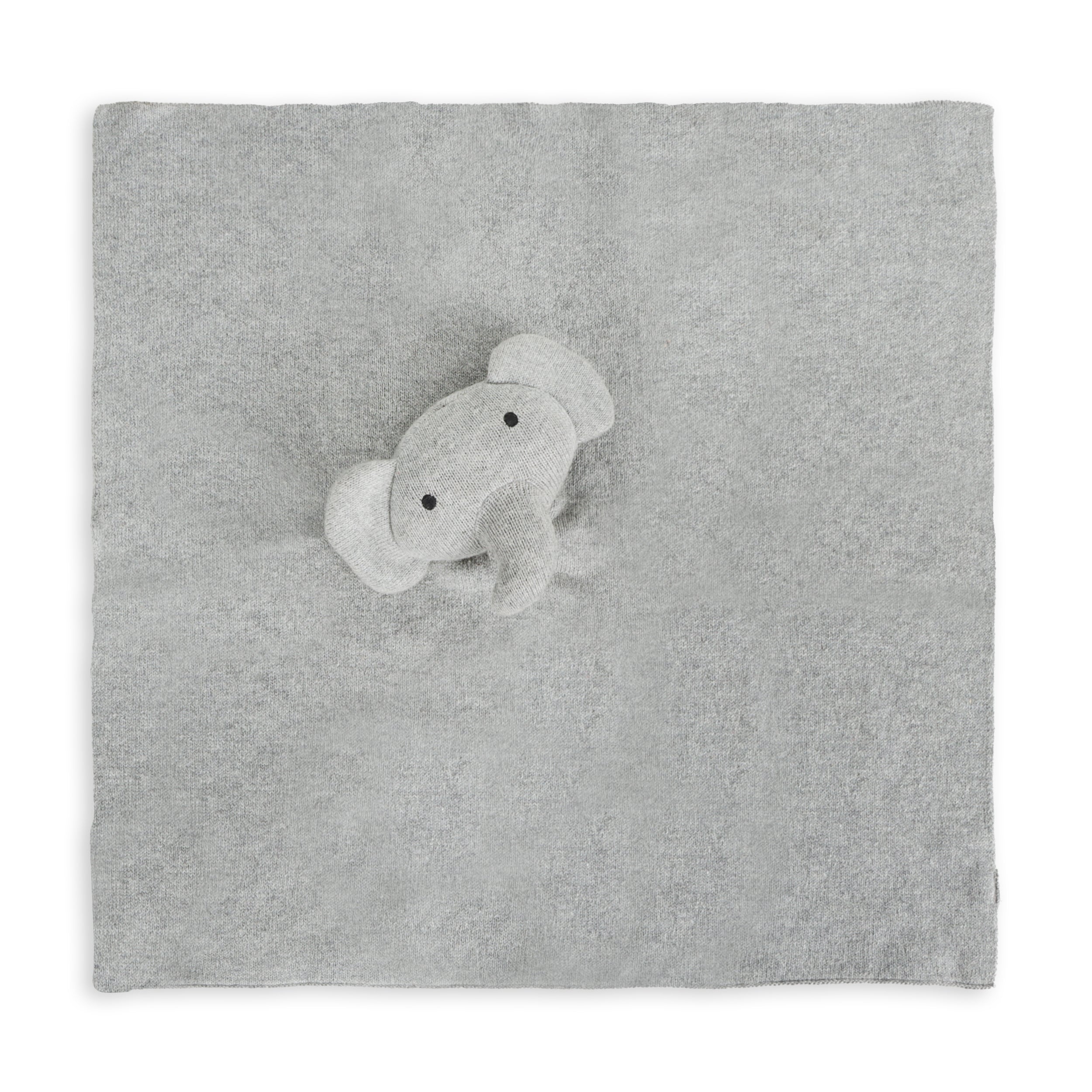 Elephant - Organic Baby Lovey Security Blanket Cuddle Cloth - Heather Grey