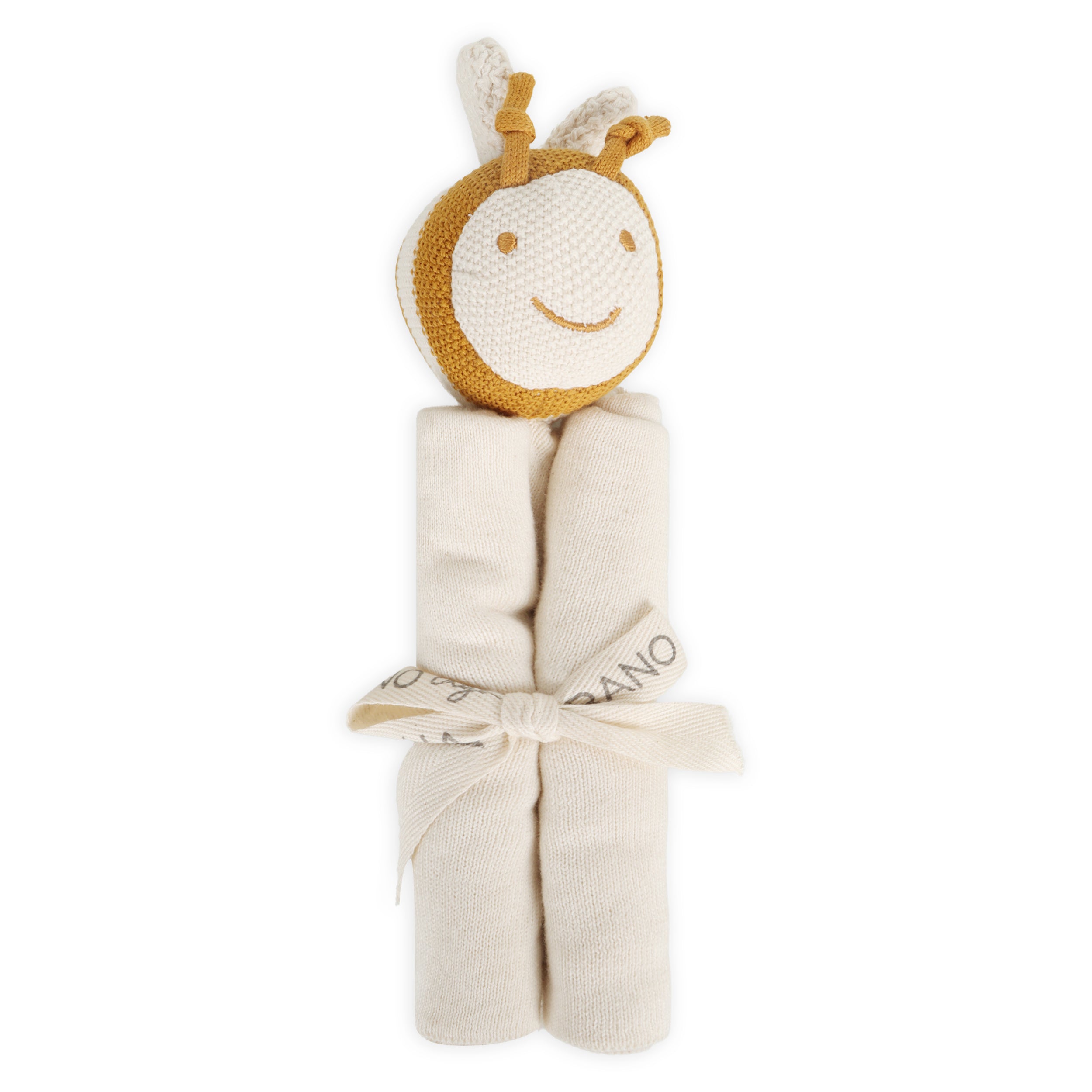 Honey Bee - Organic Baby Lovey Security Blanket Cuddle Cloth (Packaged)