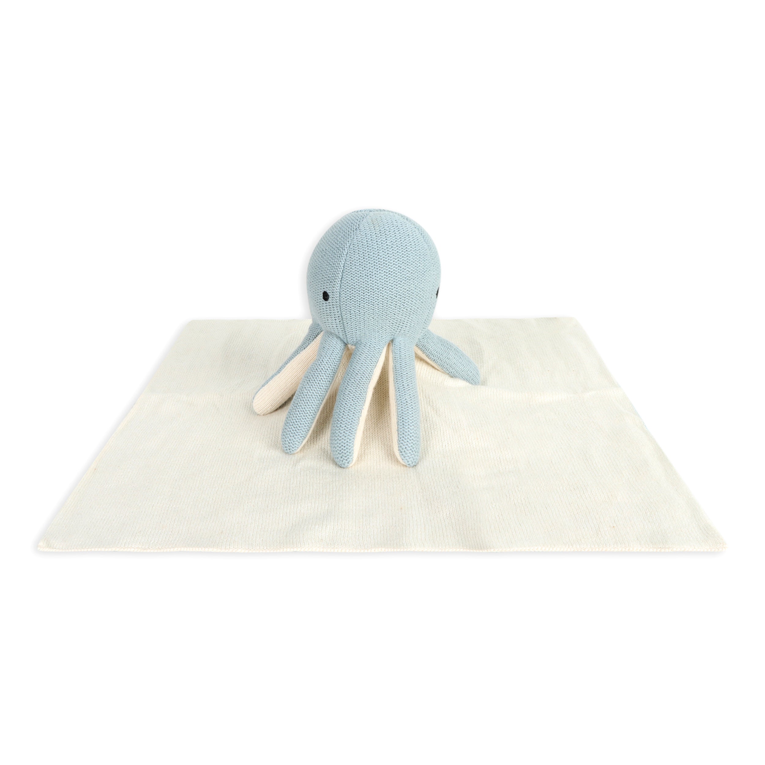 Octopus - Organic Baby Lovey Security Blanket Flat