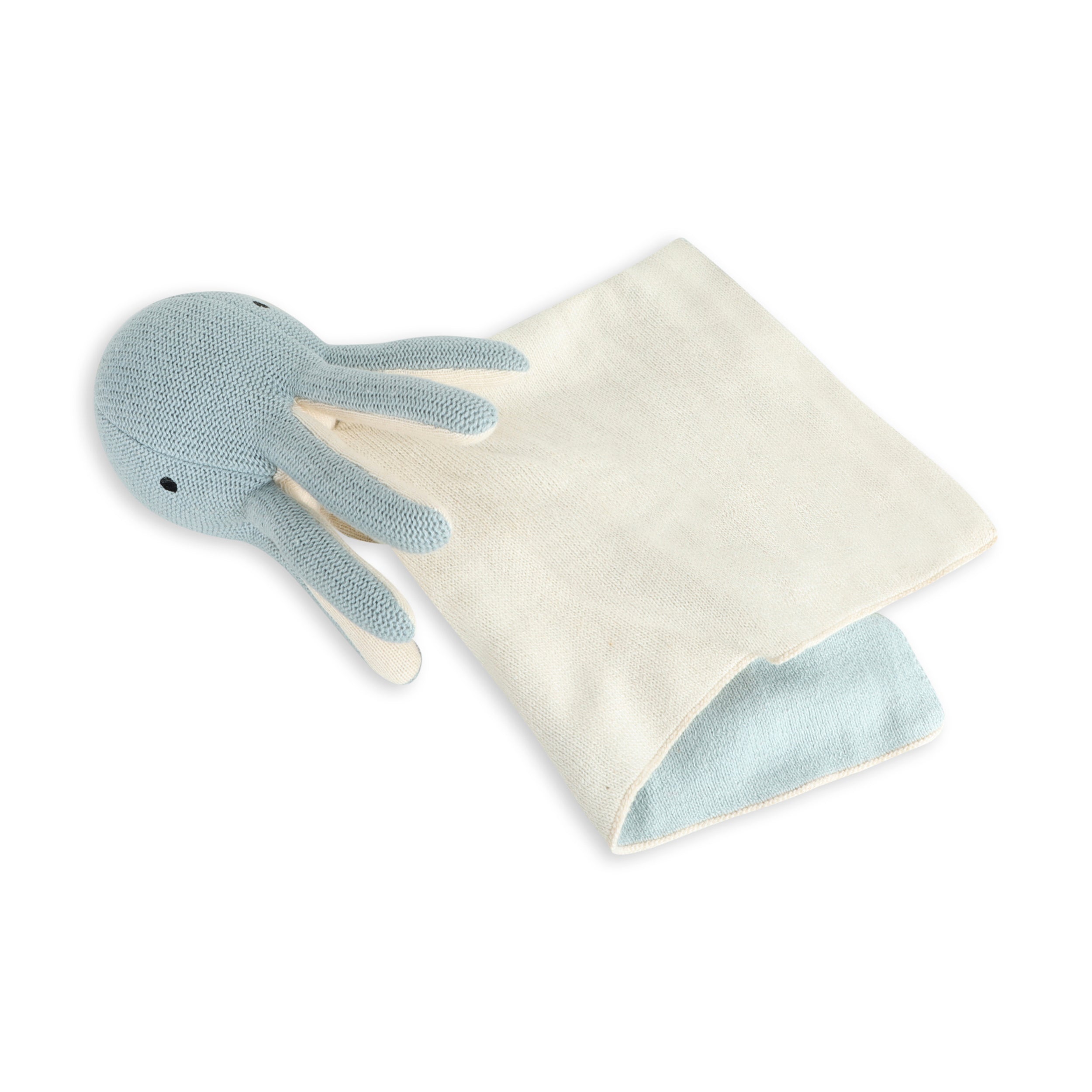 Octopus - Organic Baby Lovey Security Blanket Folded