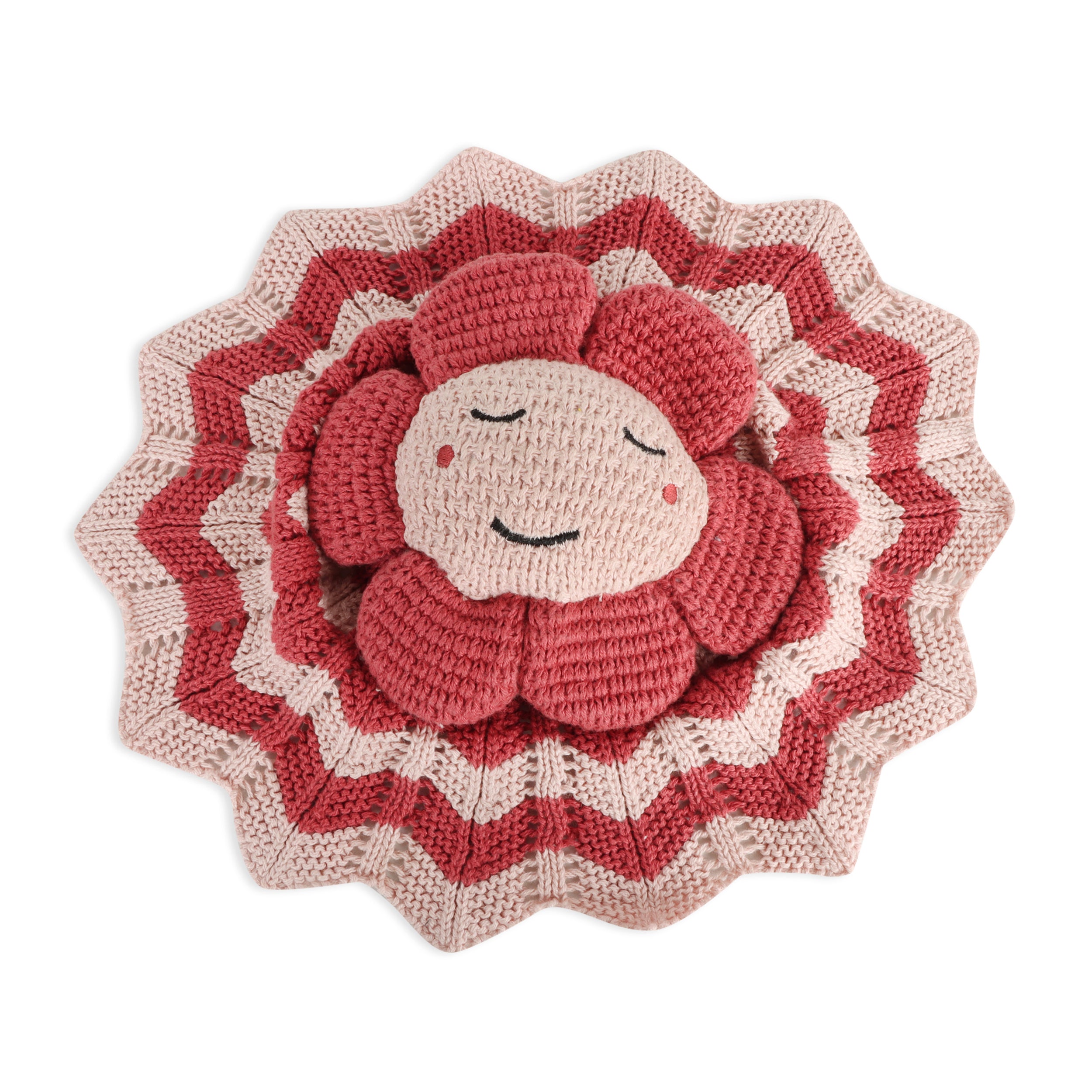 Happy Flower - Organic Baby Lovey Security Blanket