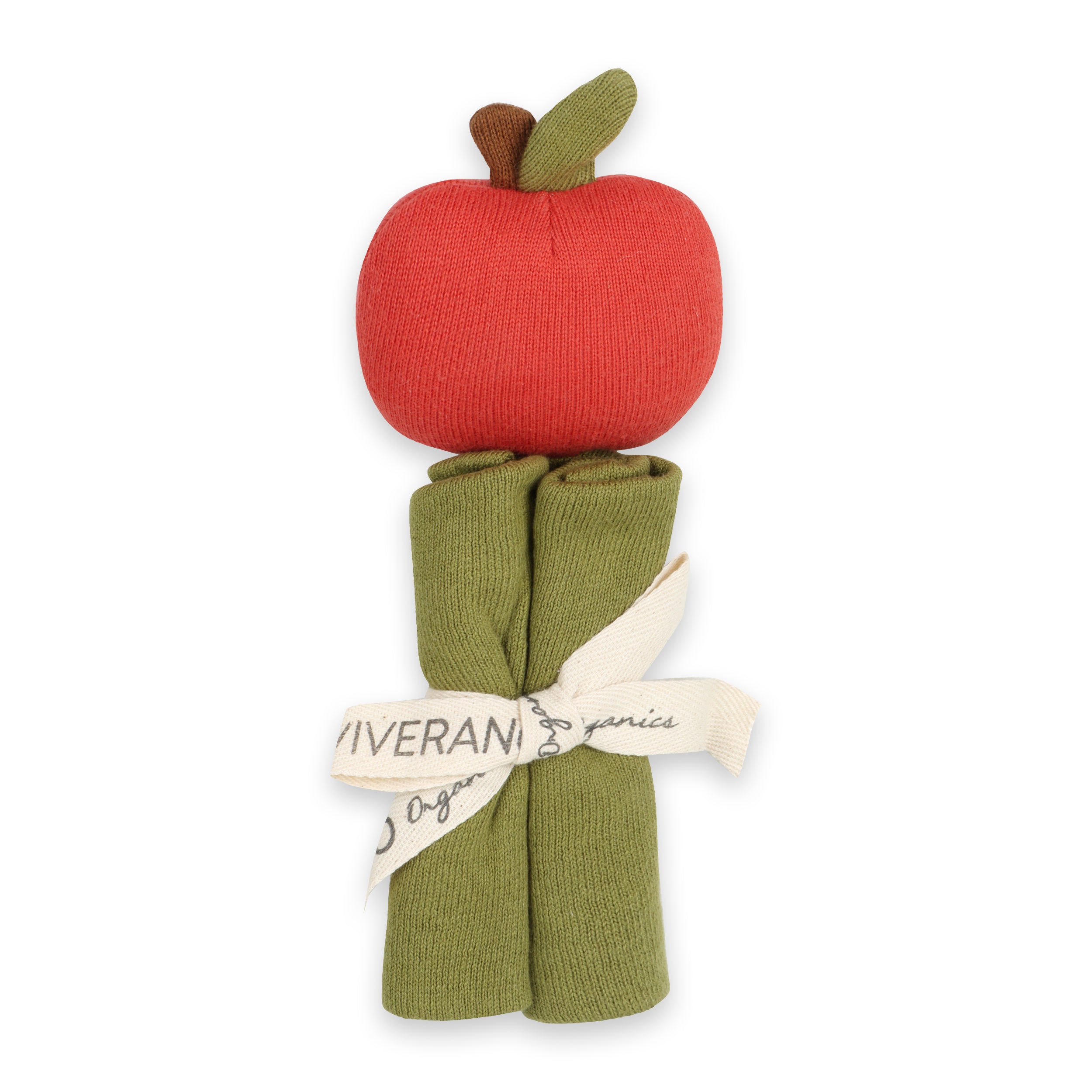 Red Big Apple - Organic Baby Lovey Security Blanket