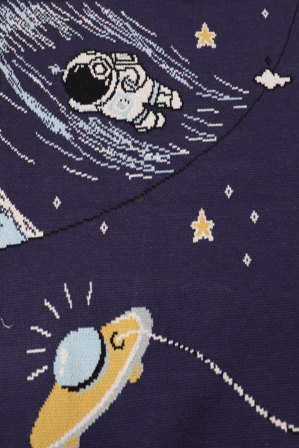 Astronaut- Jacquard Sweater Knit Organic Cotton Baby Blankets by Viverano
