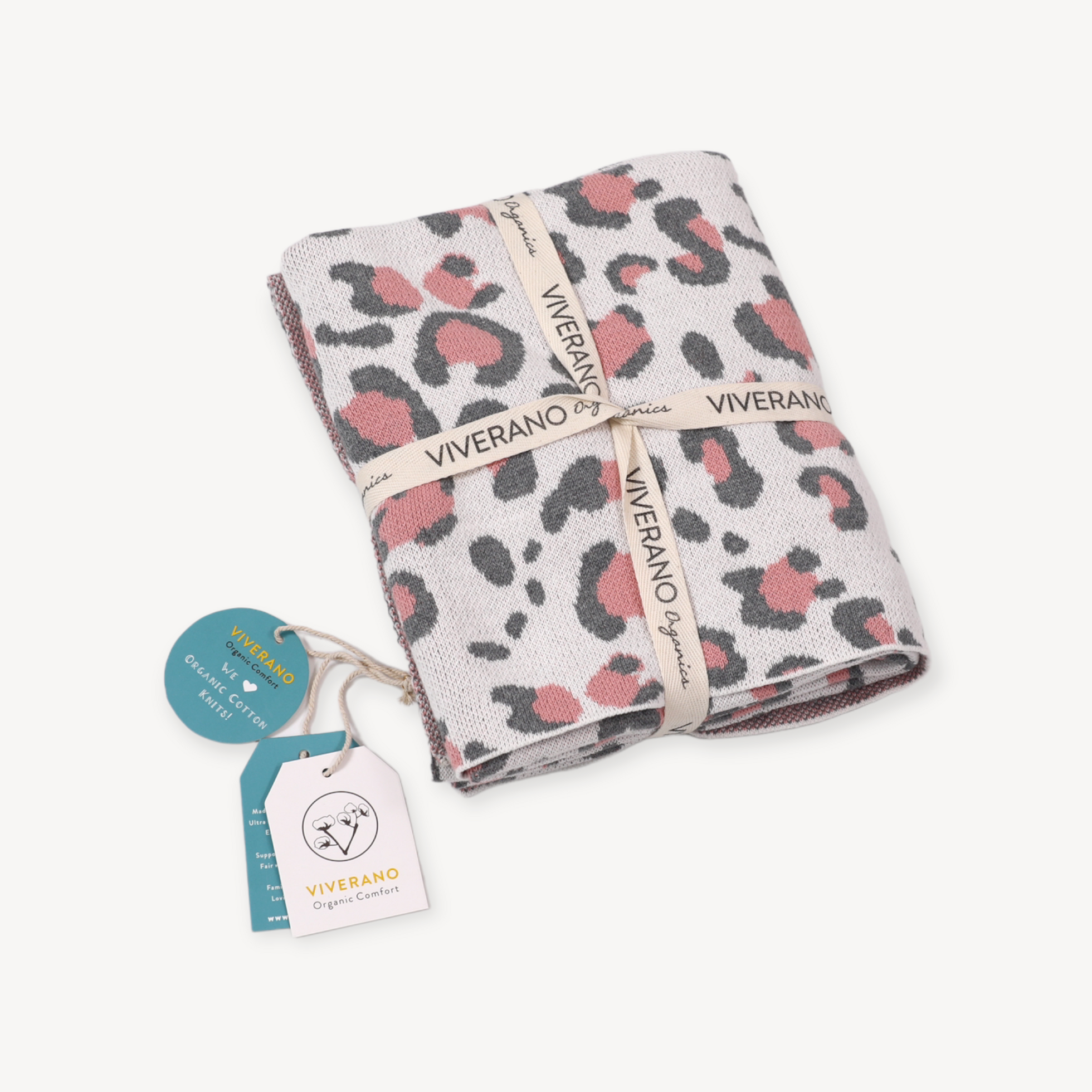 Leopard - Jacquard Sweater Knit Baby Blanket (Organic Cotton)