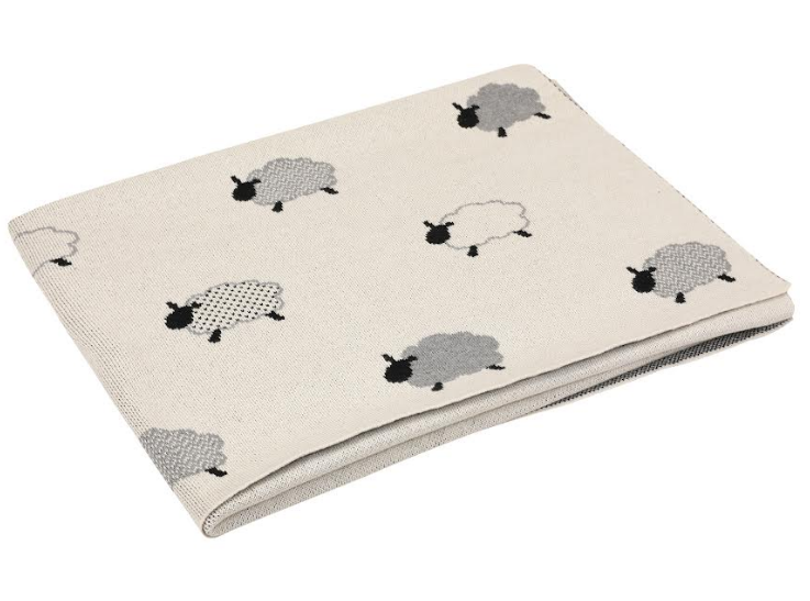 Mantas de bebé tejidas con punto de jacquard de oveja (algodón orgánico)