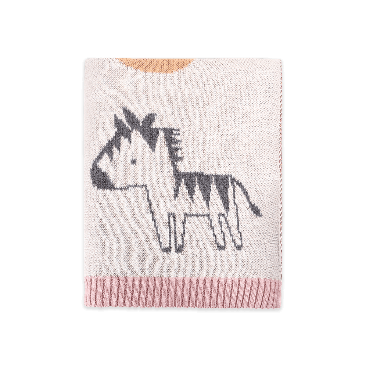 Alphabet Blush - Jacquard Sweater Knit Baby Blanket (Organic Cotton)