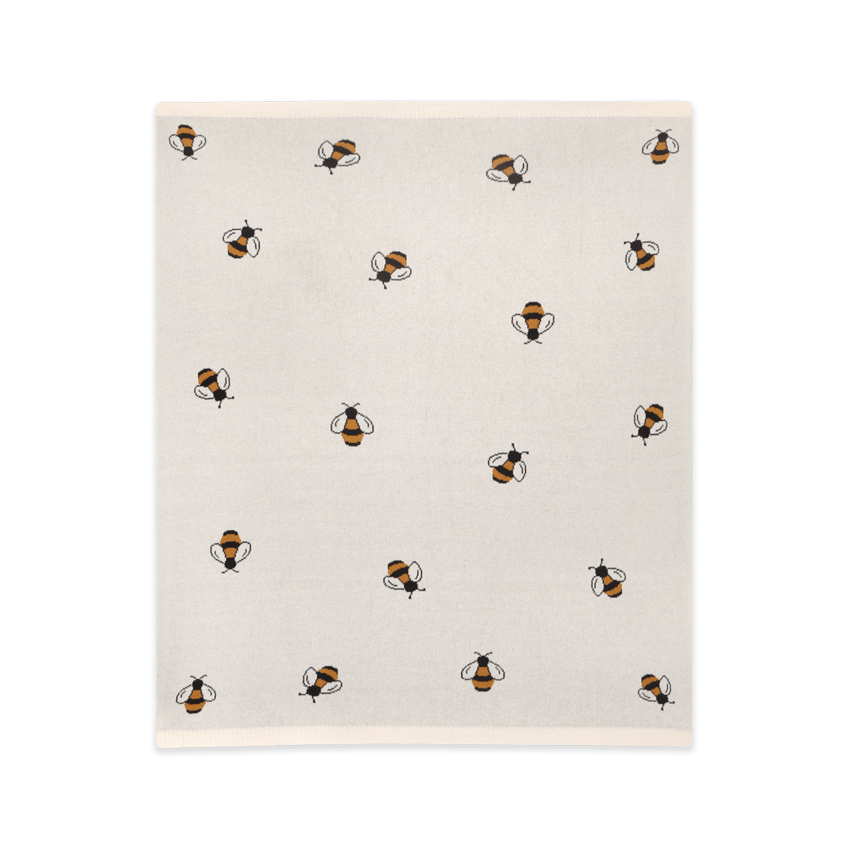 Bees - Jacquard Sweater Knit Baby Blanket (Organic Cotton)
