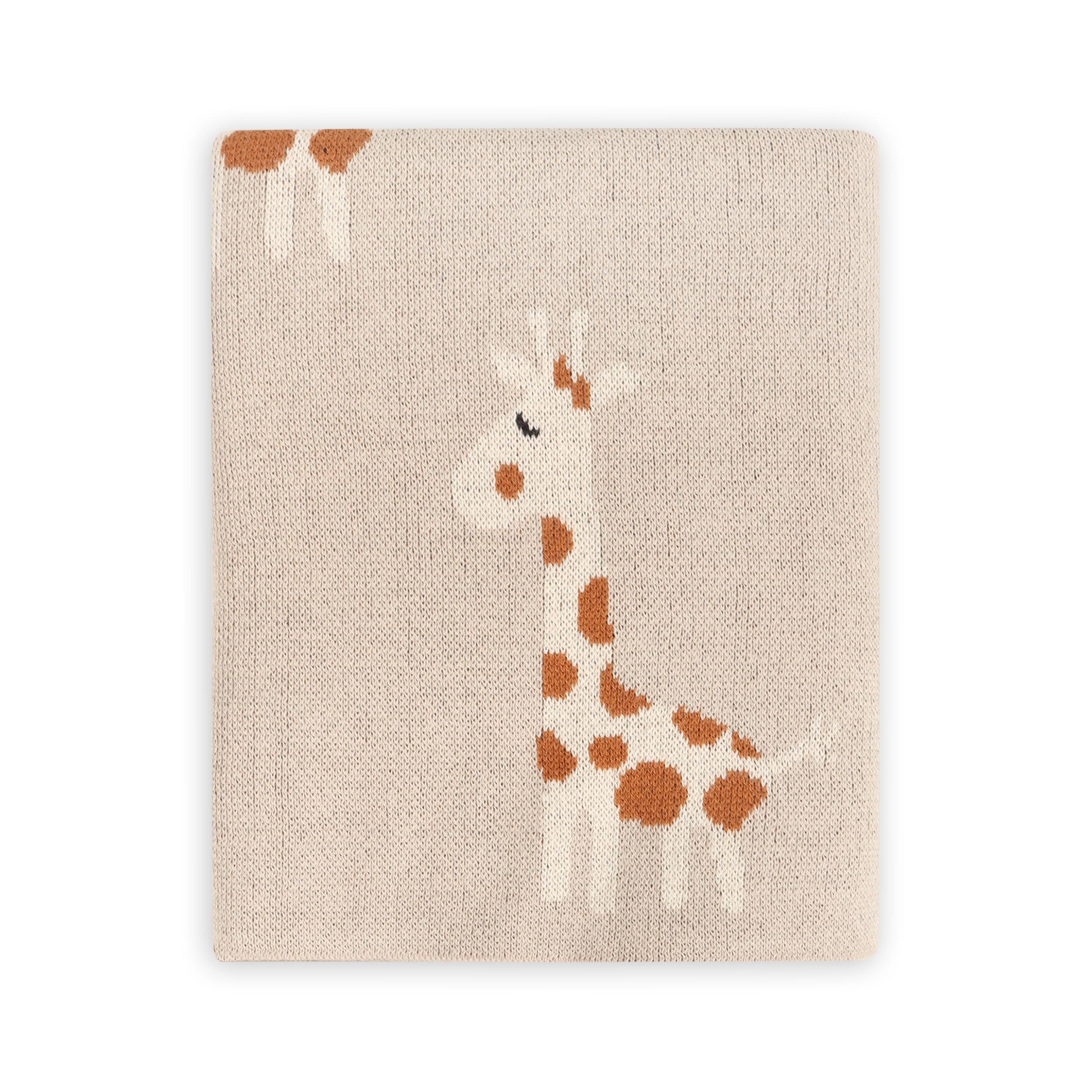 Giraffe - Jacquard Sweater Knit Baby Blanket (Organic Cotton)