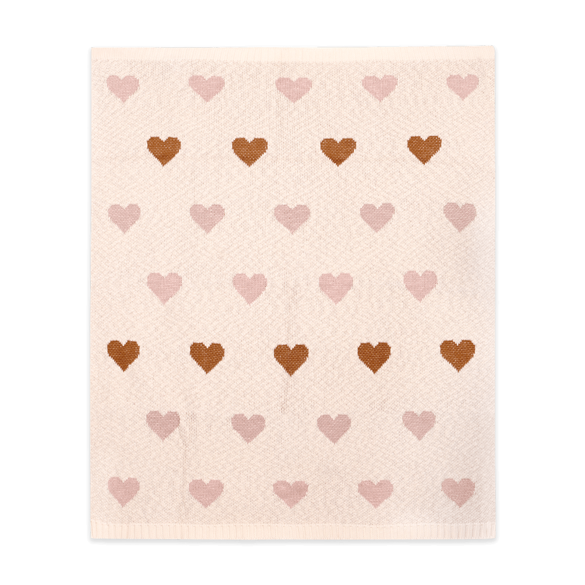 Loving Hearts - Jacquard Sweater Knit Baby Blanket (Organic Cotton)