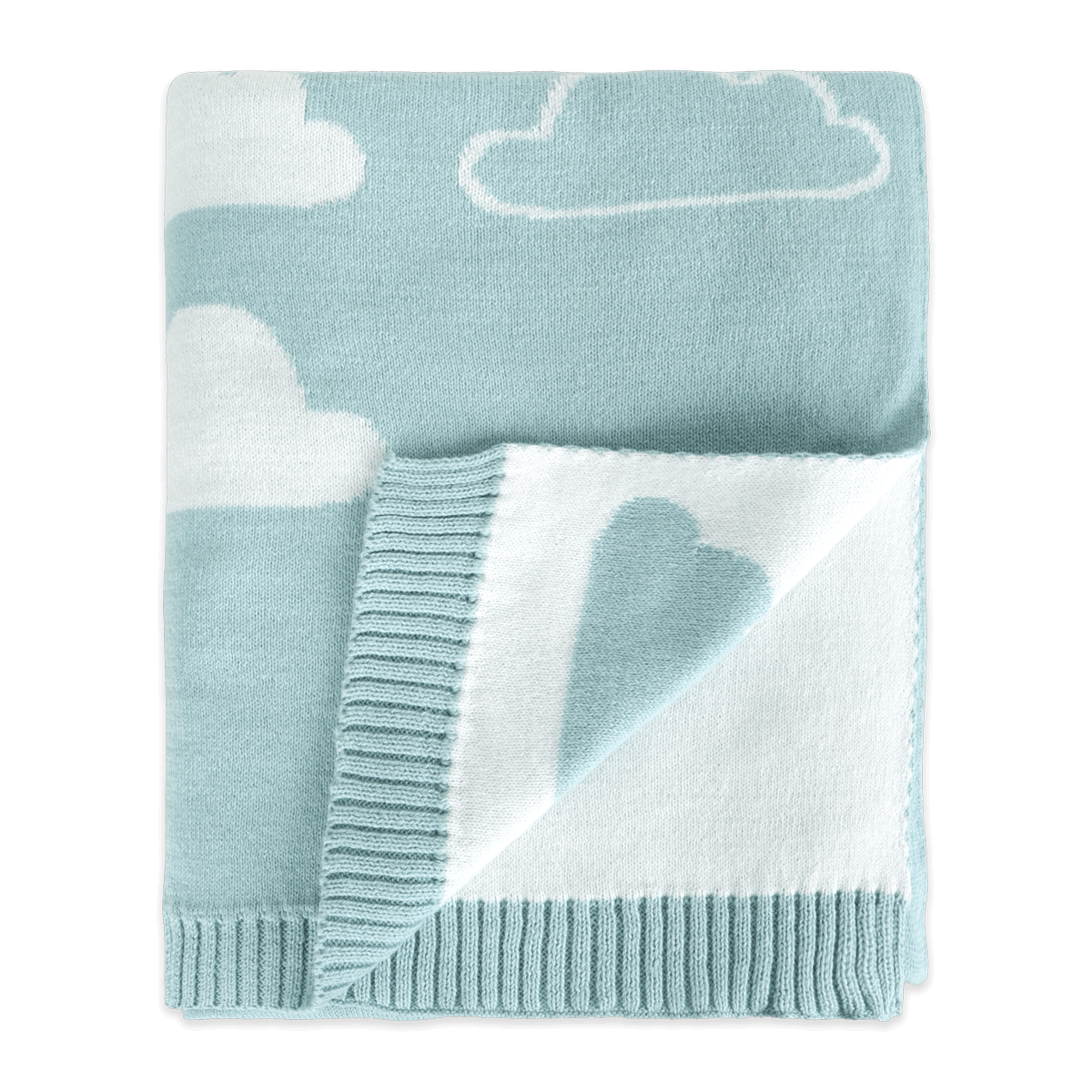 Cloud - Reversible Jacquard Sweater Knit Baby Blanket (Organic Cotton)