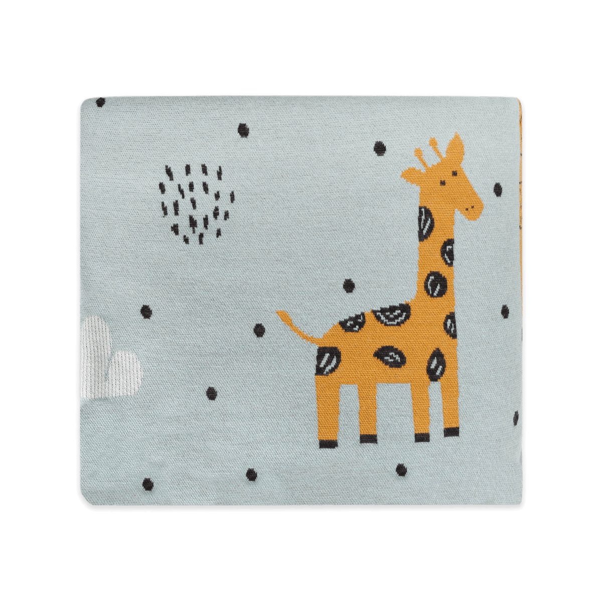 Giraffe Safari - Cozy Sherpa Jacquard Sweater Knit Baby Blanket (Organic Cotton)