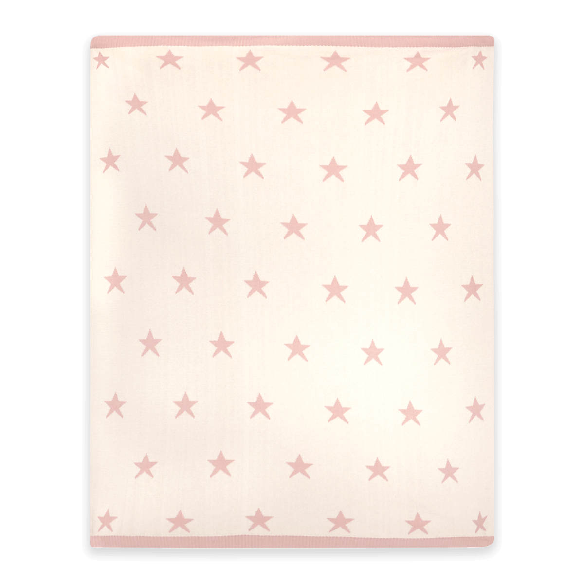 Stars - Reversible Jacquard Sweater Knit Baby Blanket (Organic Cotton) - Blush