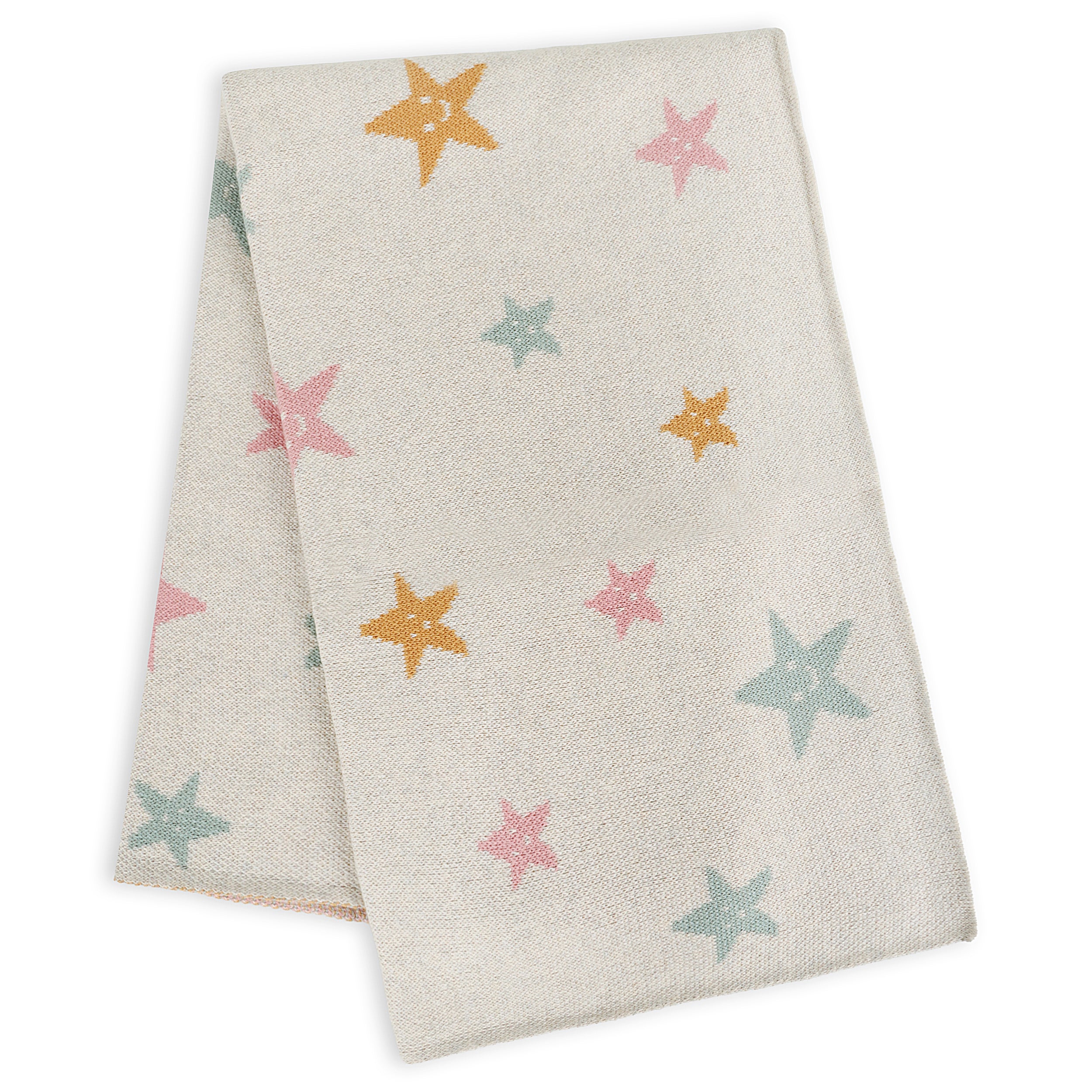 Stars - Jacquard Sweater Knit Baby Blanket (Organic Cotton)