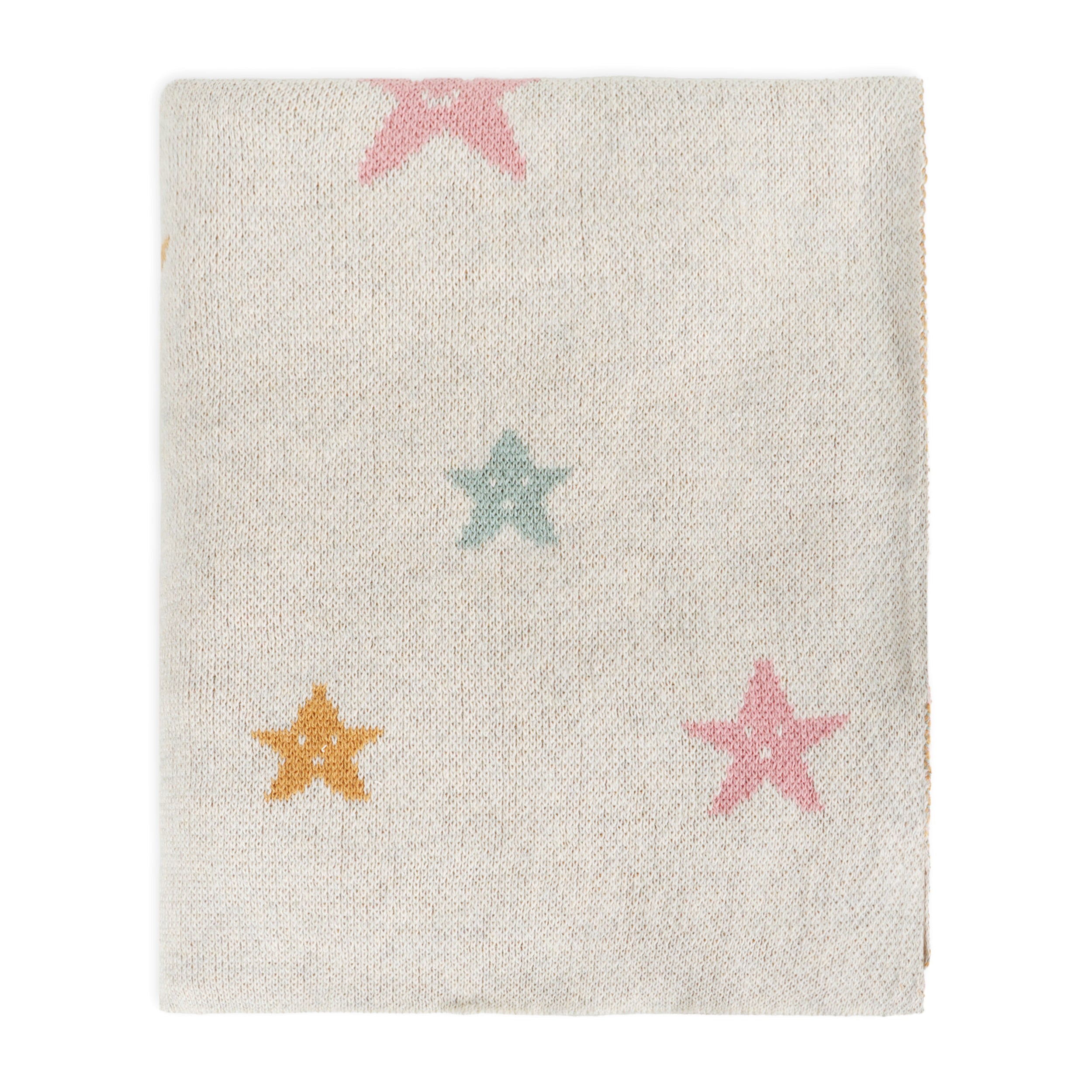 Stars - Jacquard Sweater Knit Baby Blanket (Organic Cotton)