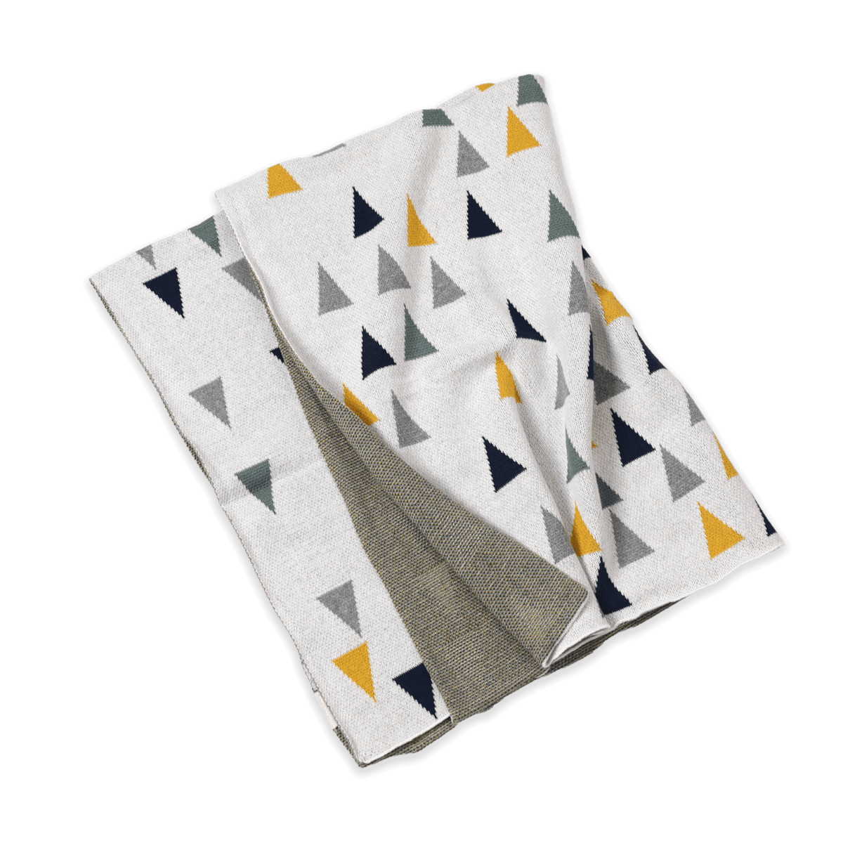 Triangles - Jacquard Sweater Knit Baby Blanket (Organic Cotton)
