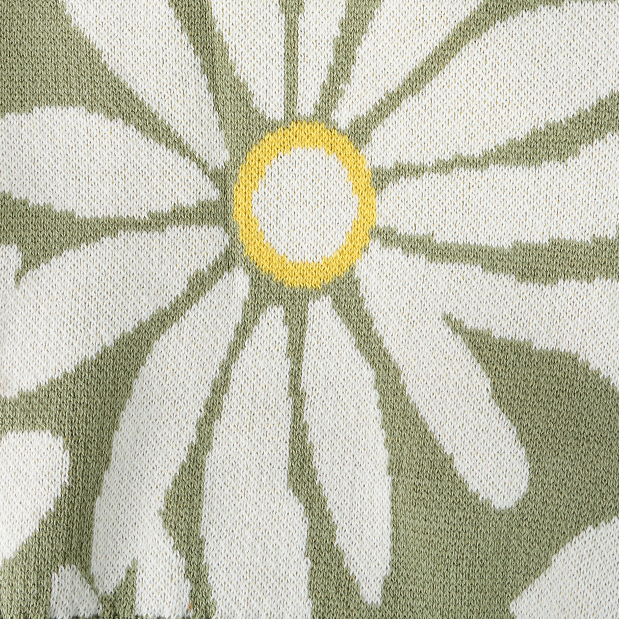 Wildflower - Organic Cotton Jacquard Sweater Knit Baby Blanket Detail