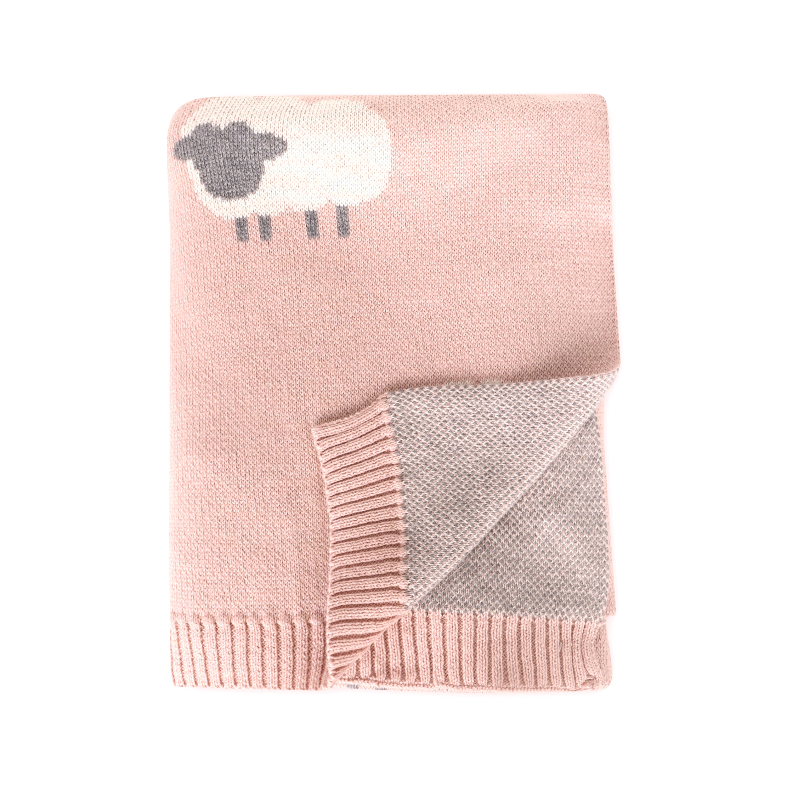 Woolly Lamb 3D - Organic Cotton Jacquard Knit Baby Blanket