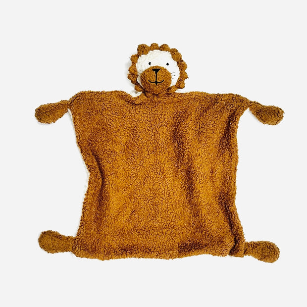 LION - Organic SHERPA Lovey Baby Security Blanket Cuddle Cloth 