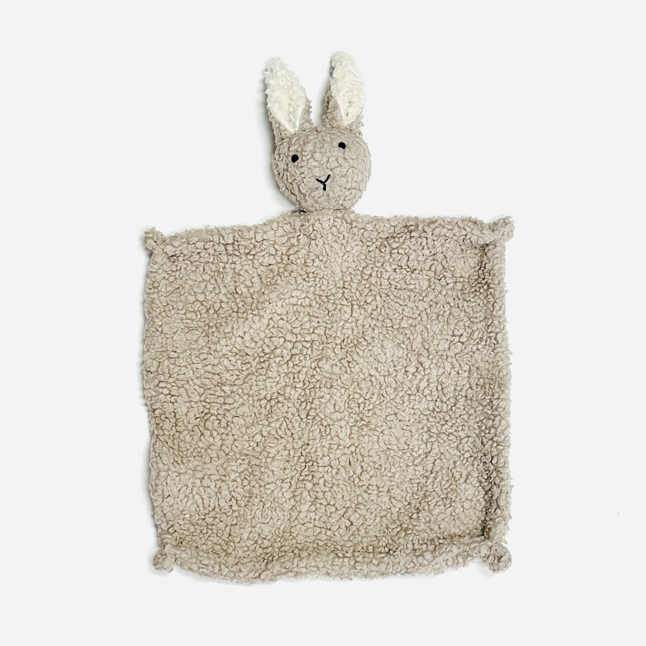BUNNY - Organic SHERPA Lovey Baby Security Blanket Cuddle Cloth