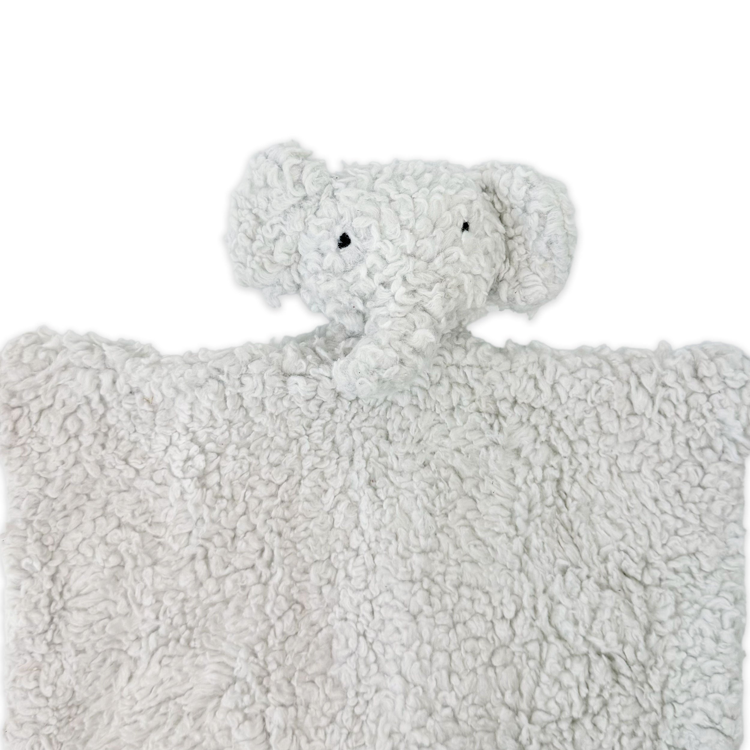 ELEPHANT - Organic SHERPA Lovey Baby Security Blanket Cuddle Cloth (Detail)