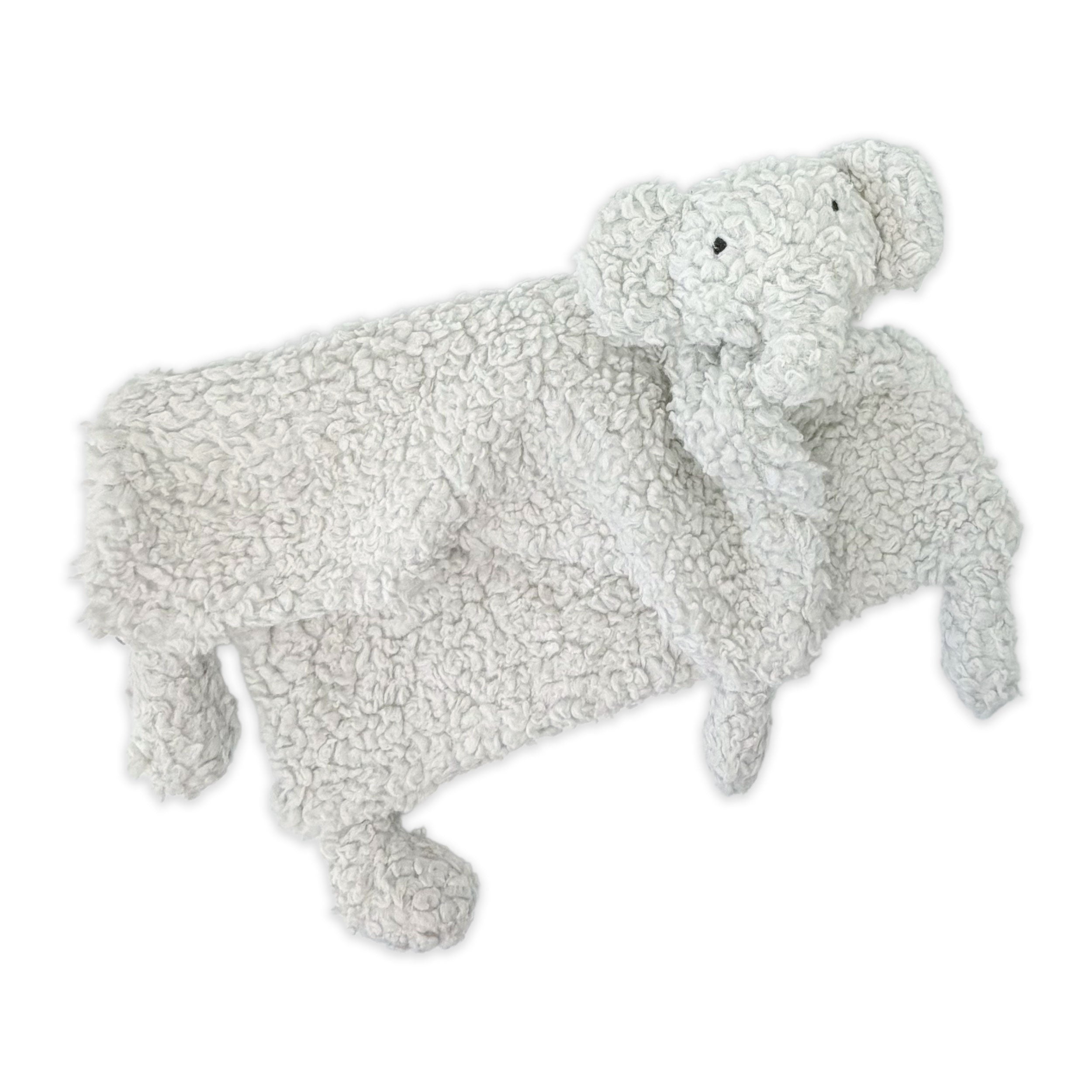 ELEPHANT - Organic SHERPA Lovey Baby Security Blanket Cuddle Cloth (Folded)