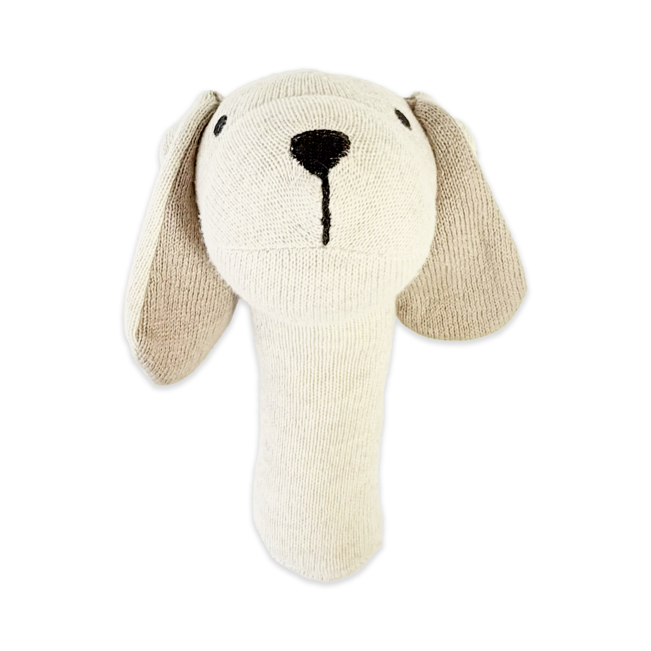 Dog - Organic Stuffed Animal Baby Stick Rattle Toy