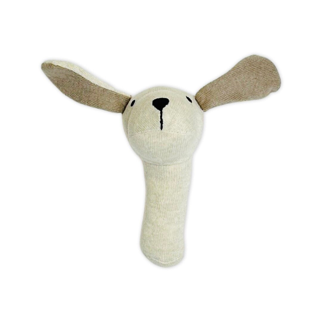 Dog - Organic Cotton Knit Stick Rattle for Babies