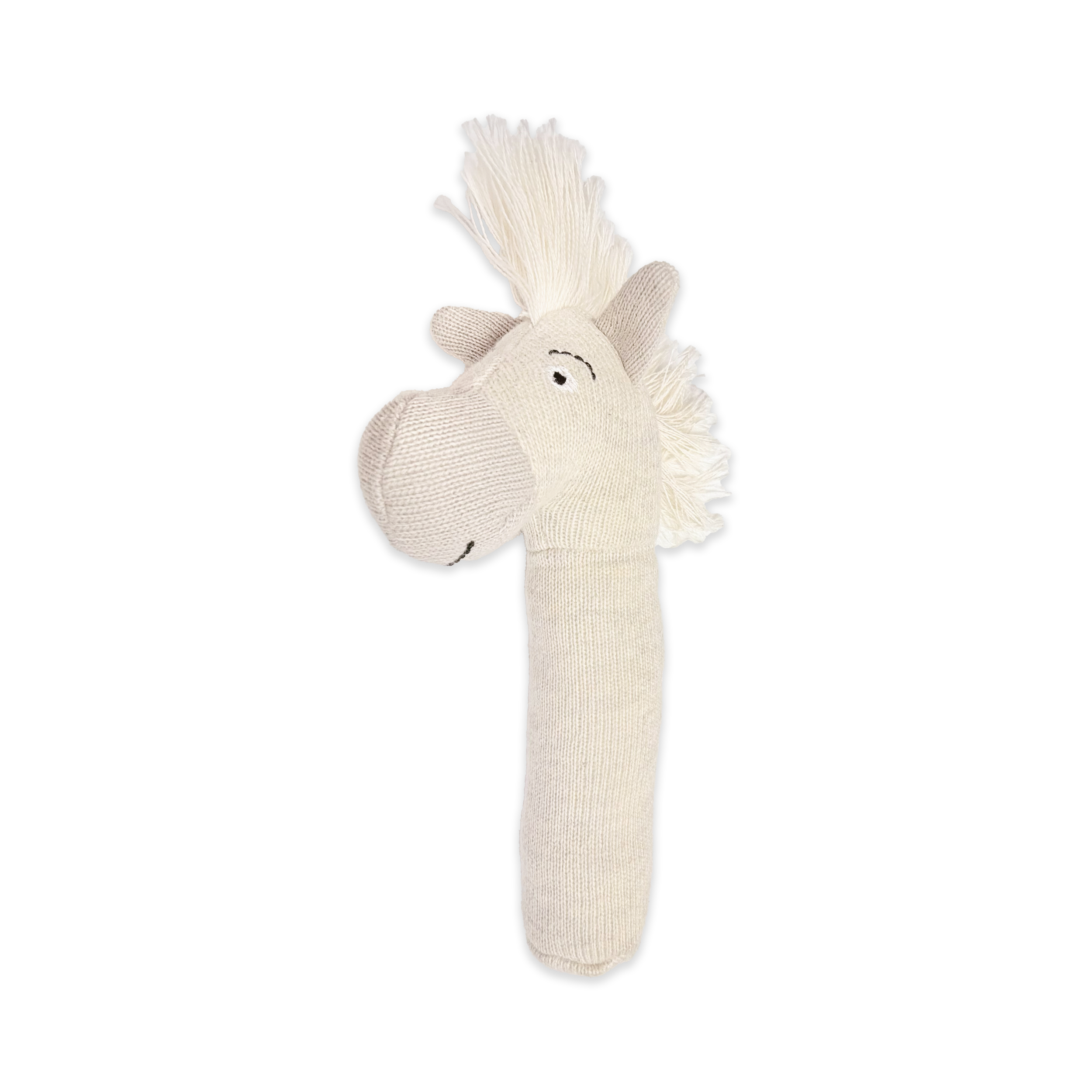 Horse - Organic Stuffed Animal Baby Stick Rattle Toy