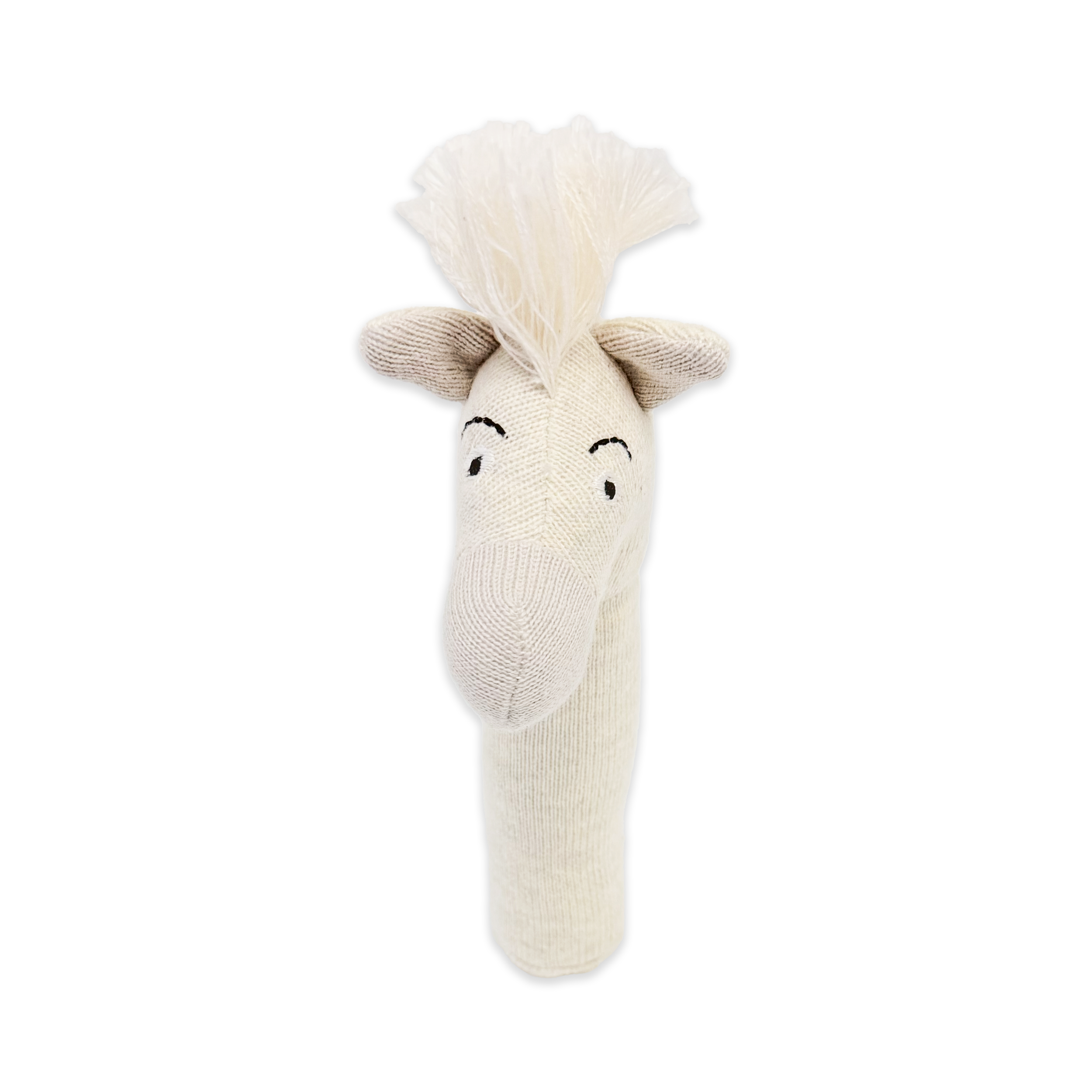 Horse - Organic Stuffed Animal Baby Stick Rattle Toy