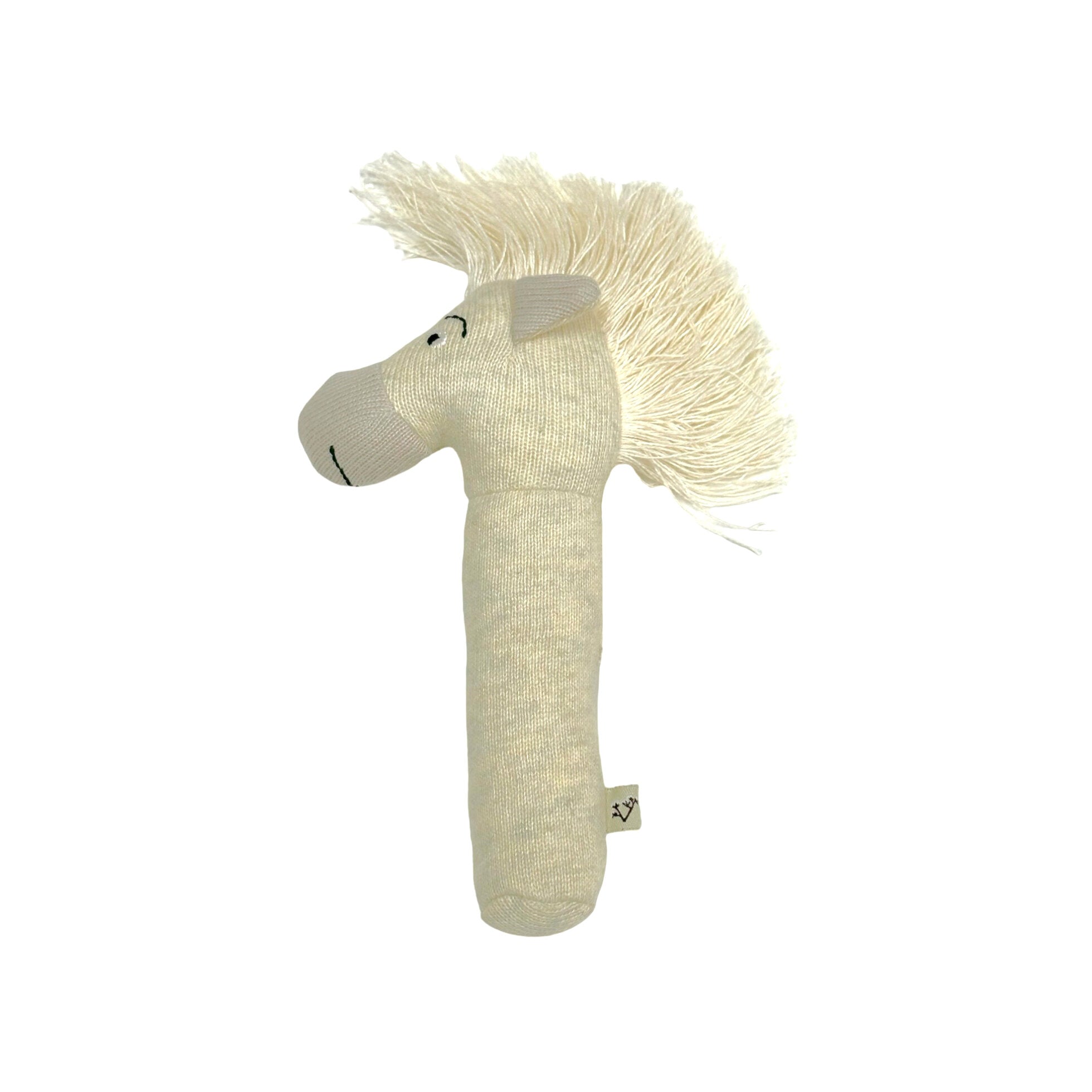 Horse - Organic Cotton Knit Stick Rattle for Babies