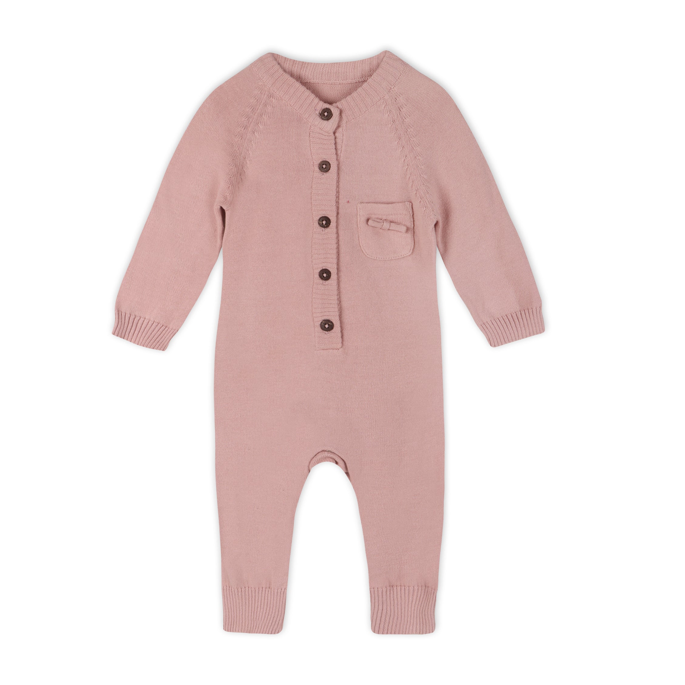 Milan Earthy Knit Classic Baby Button Jumpsuit (Organic Cotton) Viverano