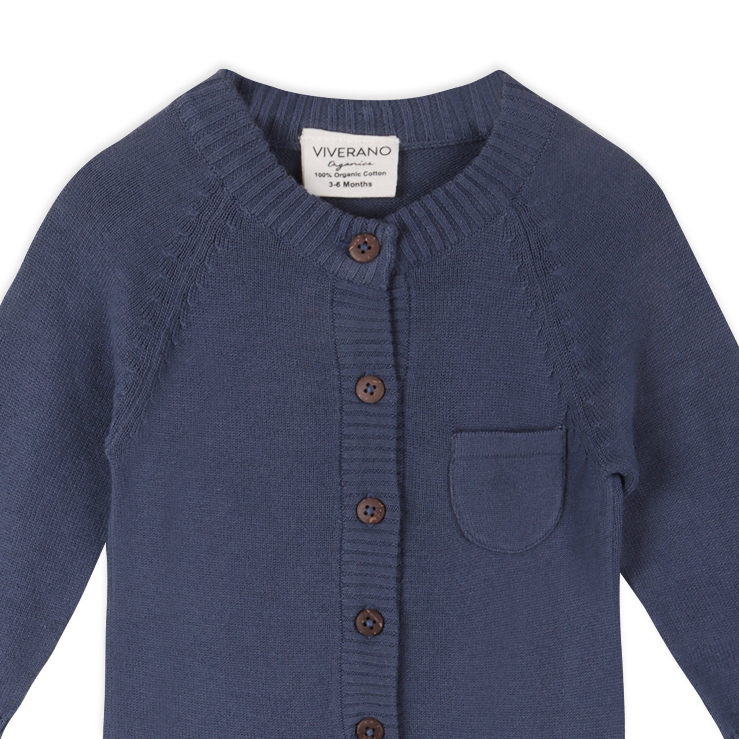 Milan Earthy Knit Classic Baby Button Jumpsuit (Organic Cotton) Viverano