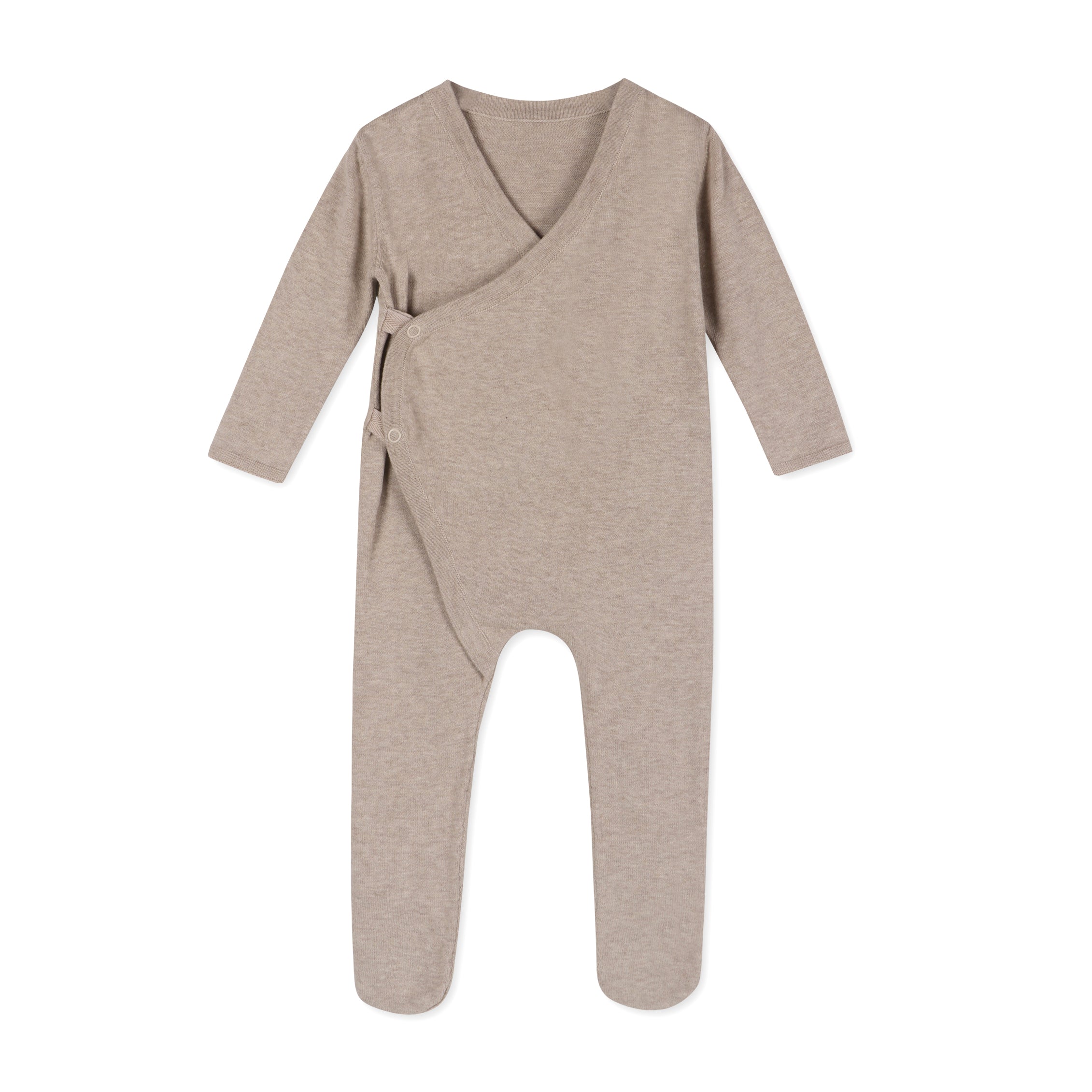 Milan Earthy Sweater Knit Baby Kimono Footie Coverall (Organic Cotton)