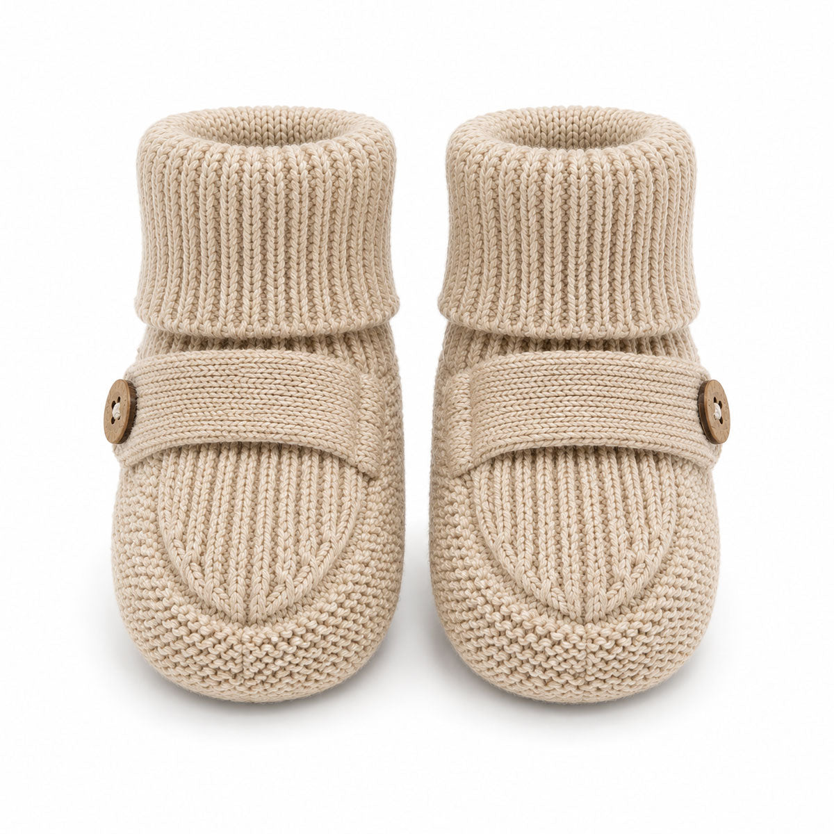 Organic Cotton Milan Earthy Sweater Knit Baby Booties, Oatmeal Heather