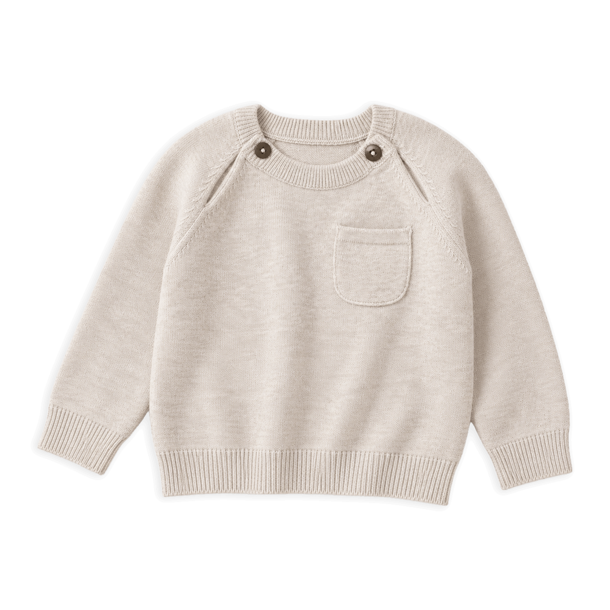 Milan Earthy Sweater Knit Baby Raglan Pullover, Organic Cotton