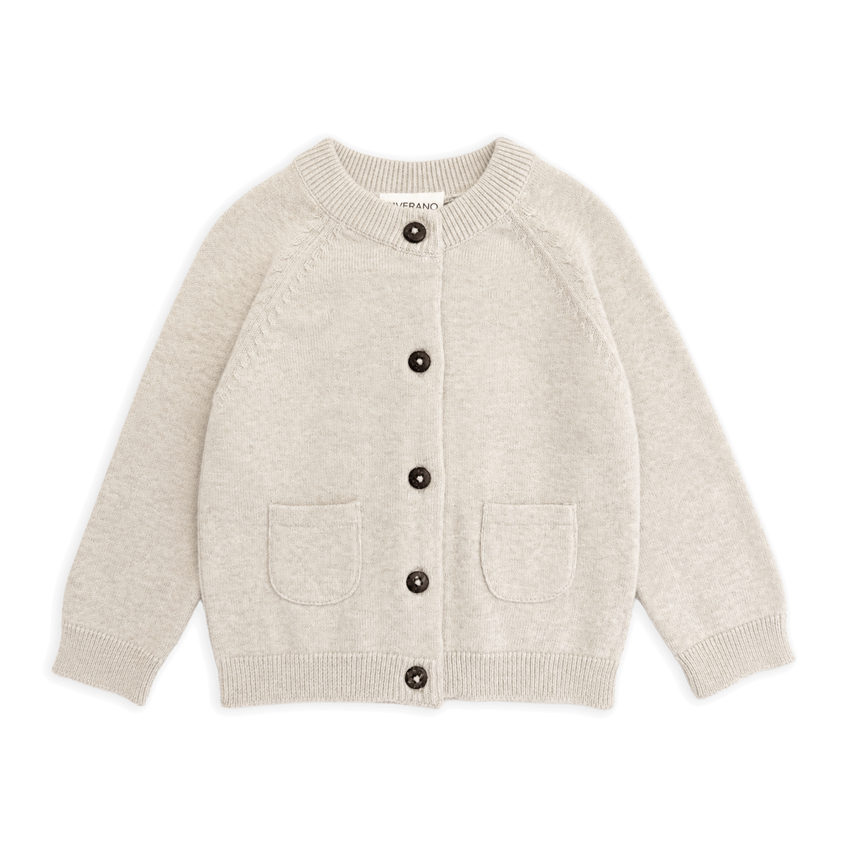Milan Earthy Baby Button Cardigan Sweater Knit, Organic Cotton
