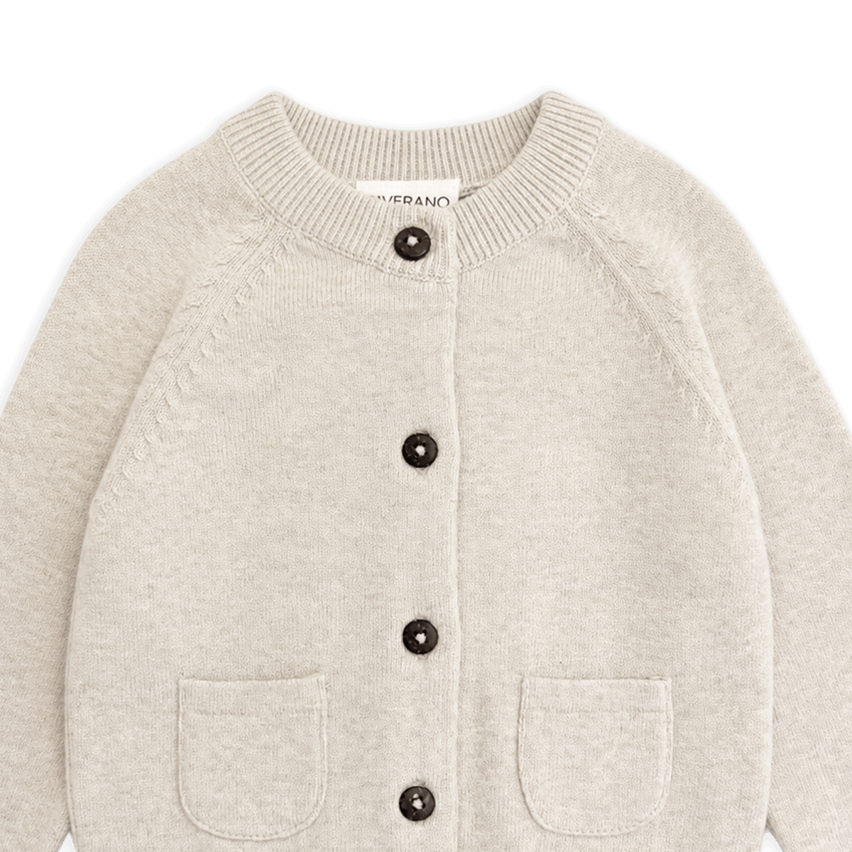 Organic Cotton Milan Earthy Baby Button Cardigan Sweater Knit, Detail