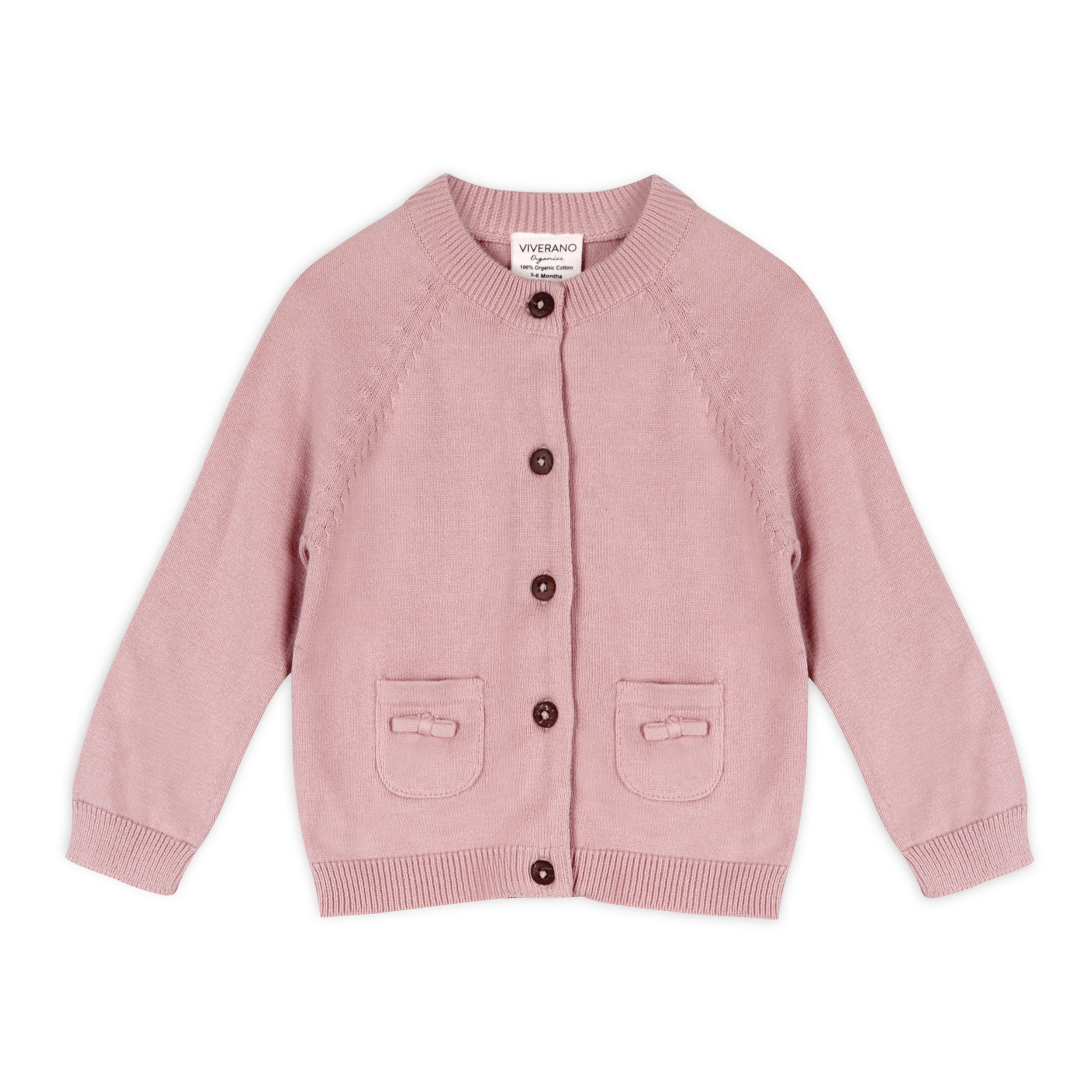 Milan Earthy Baby Button Cardigan Sweater Knit (Organic Cotton)
