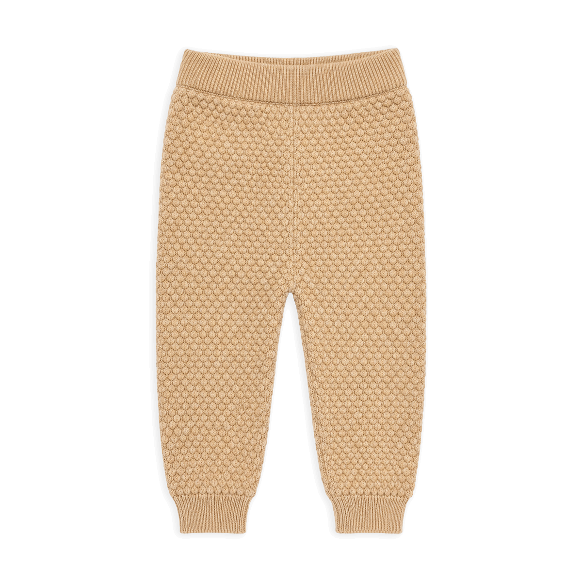 Milan Earthy Sweater Knit Baby Legging Pants, Earth Brown Waffle