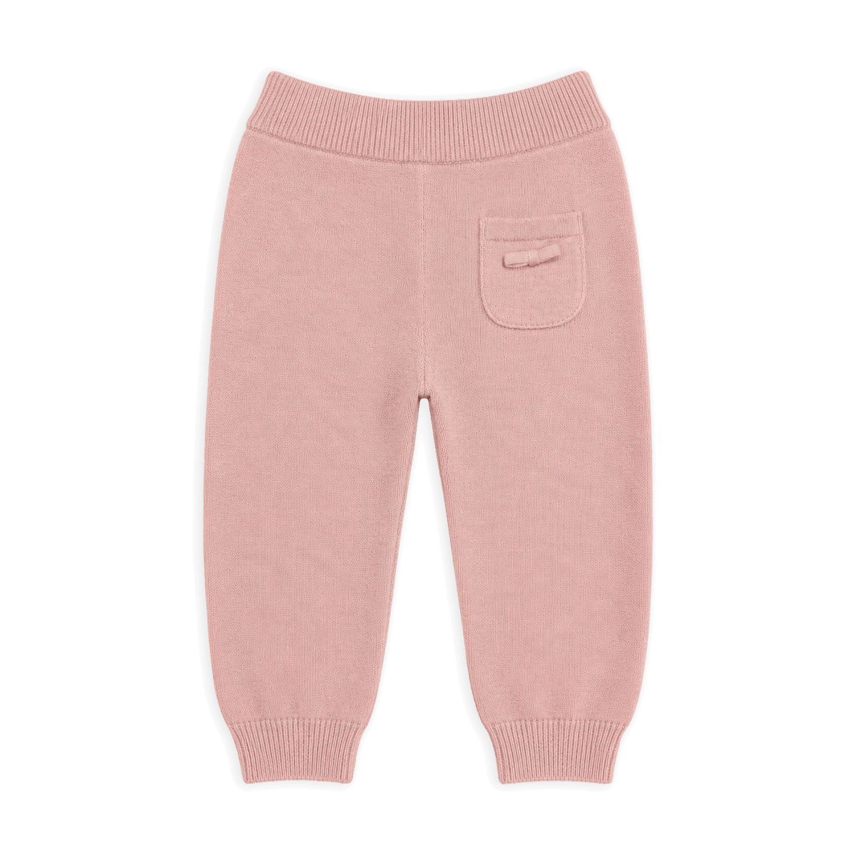 Mauve Pink Milan Earthy Sweater Knit Baby Legging Pants, Back