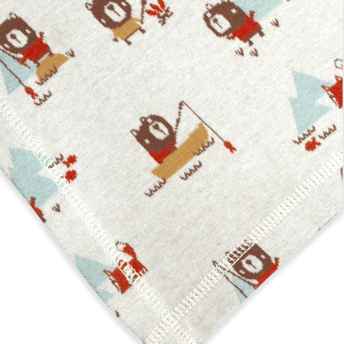 Camping Bear & Fox - Jacquard Sweater Knit Baby Blanket (Organic Cotton)