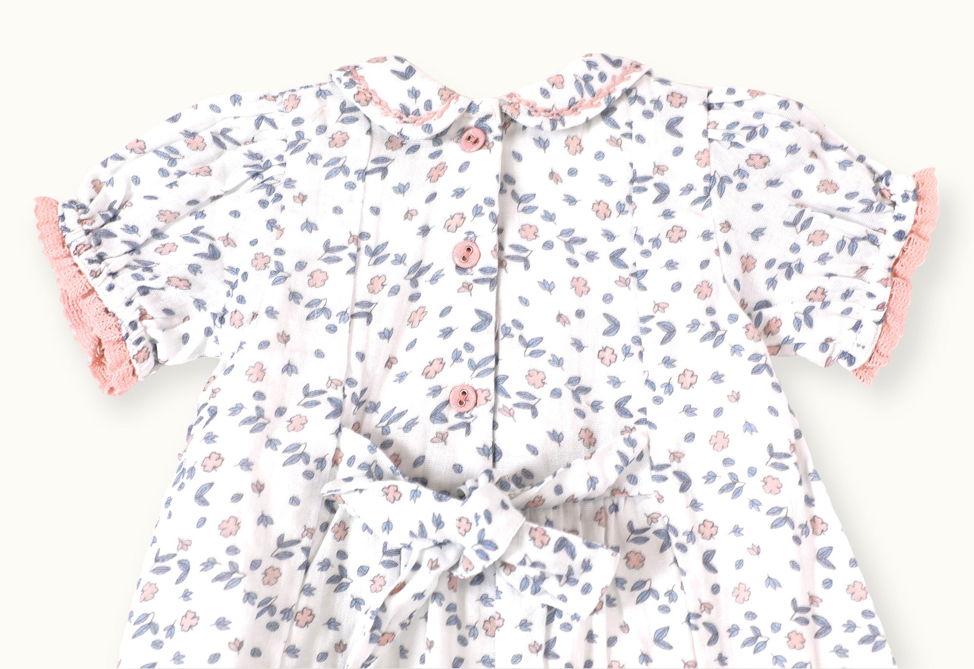 Charlotte Floral Hand-Smocked Baby Dress + Bloomer (Organic Muslin)