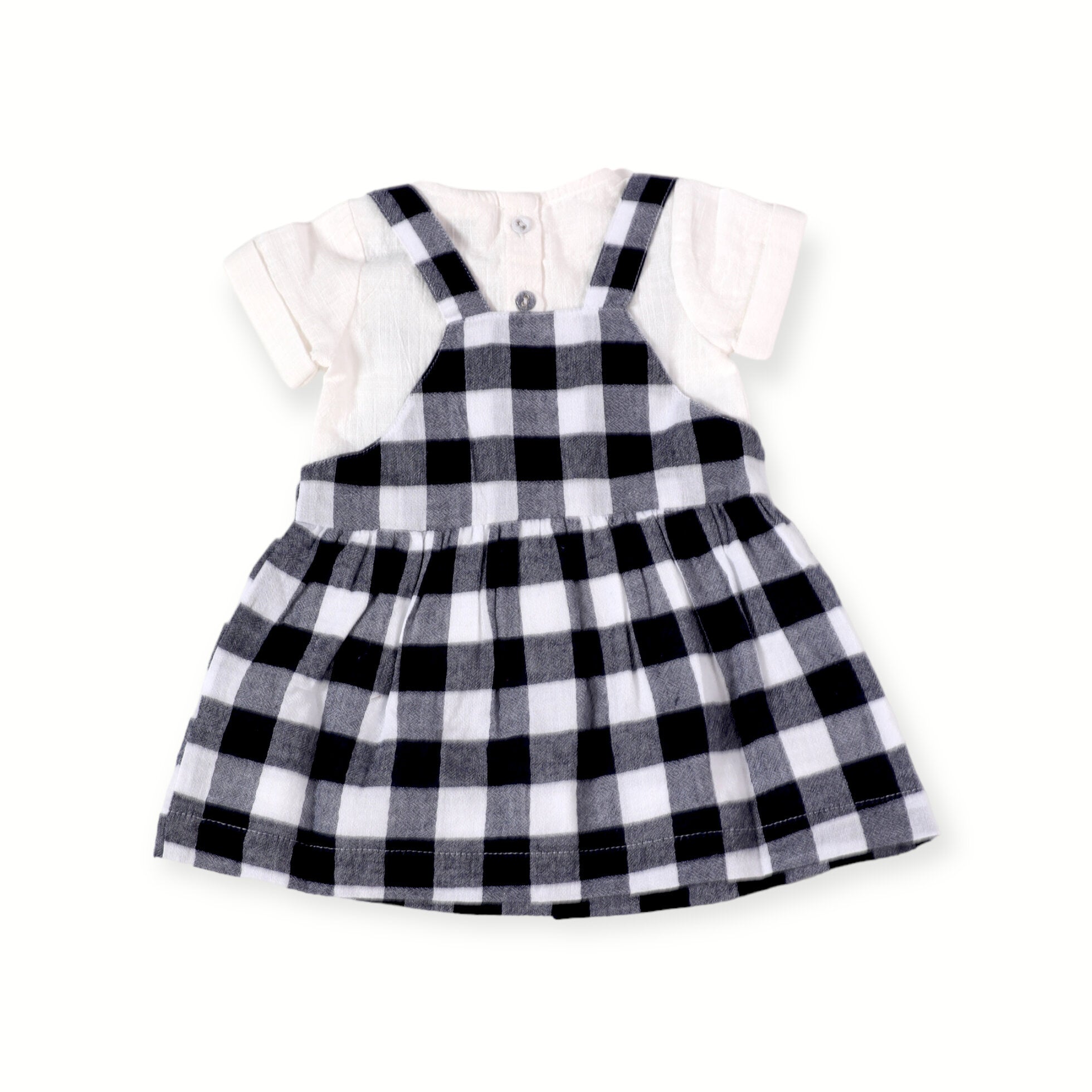 Maria Navy Checker Gingham Dress + Shirt Set (Organic Cotton)